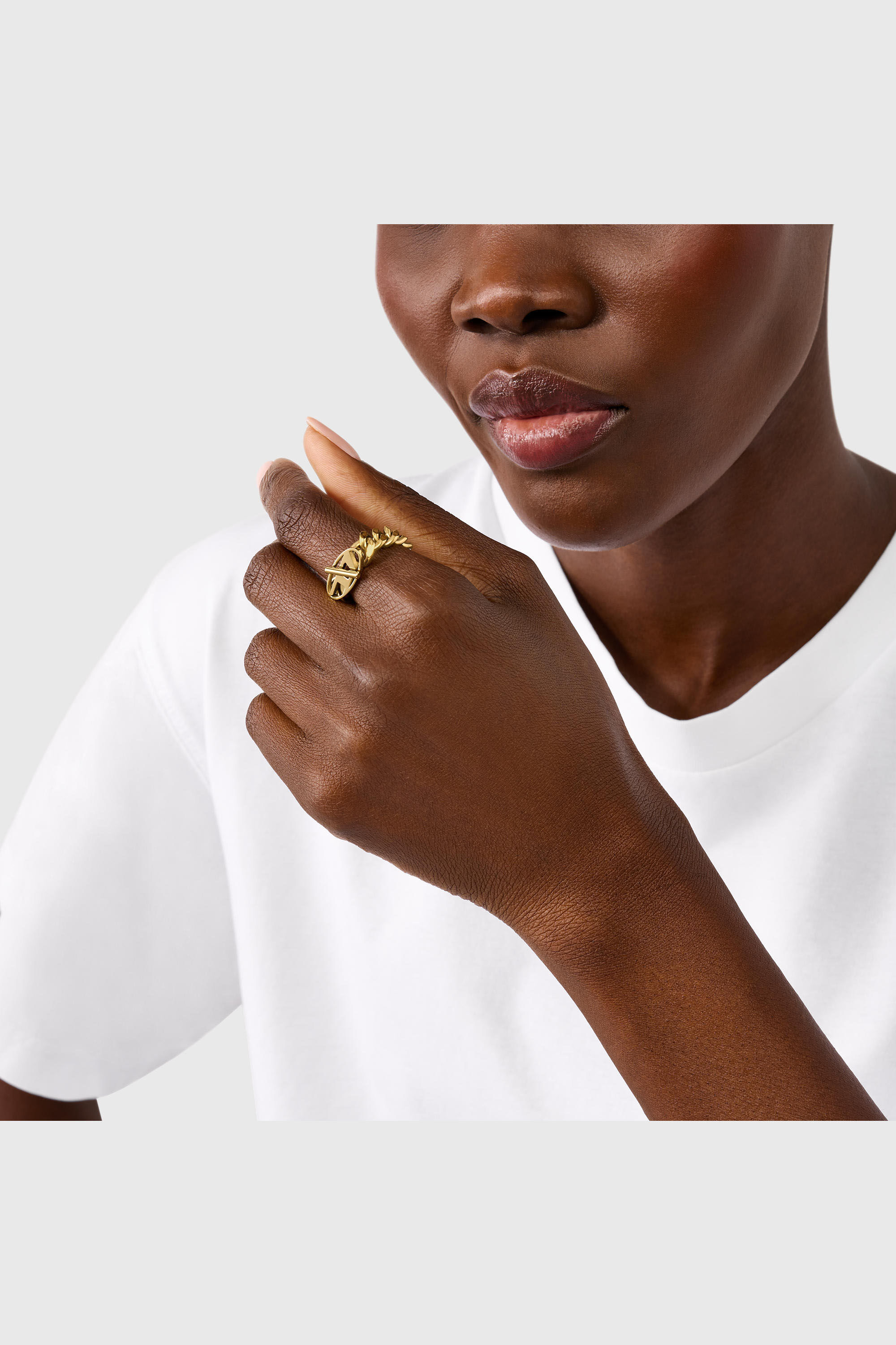 Diesel - DX1568710 JEWEL, Unisex's Gold-Tone Stainless Steel Soft Chain Ring in Gold - 3