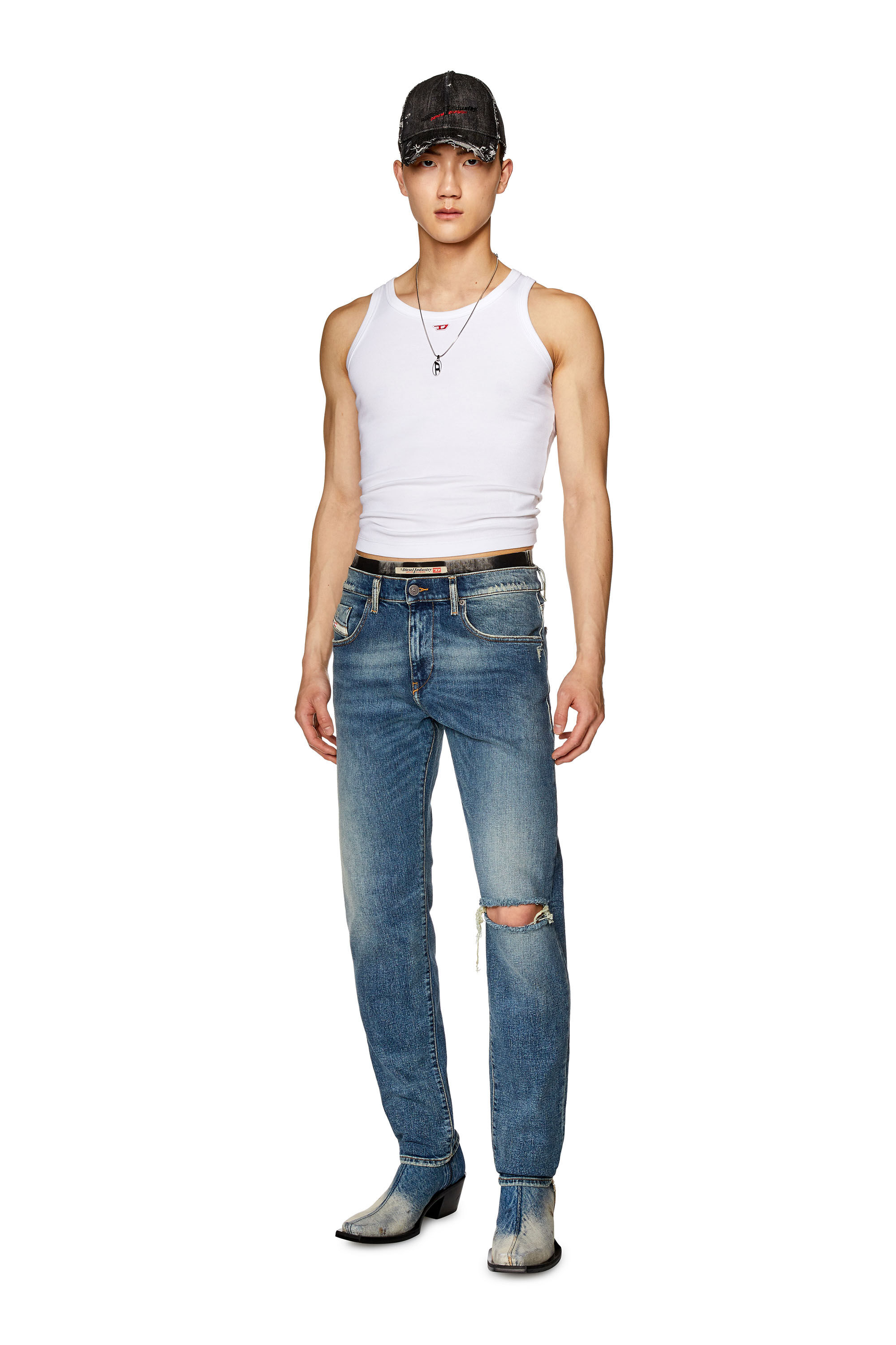 Diesel - Slim Jeans 2019 D-Strukt 007M5, Dark Blue - Image 1