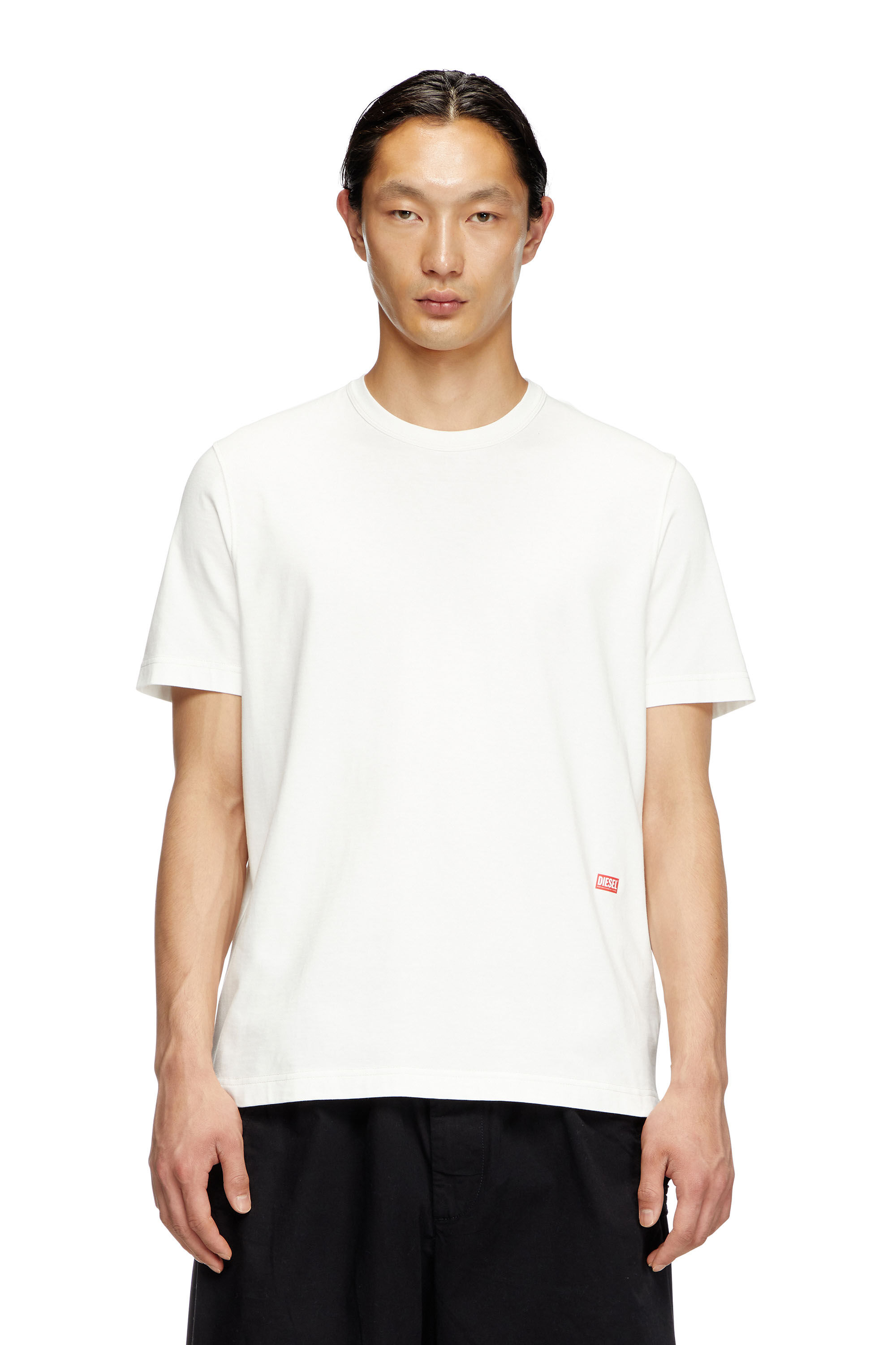 Tシャツ・カットソー DIESEL Men T-shirt White A Men's T-shirt with Diesel patch logo | White | Diesel