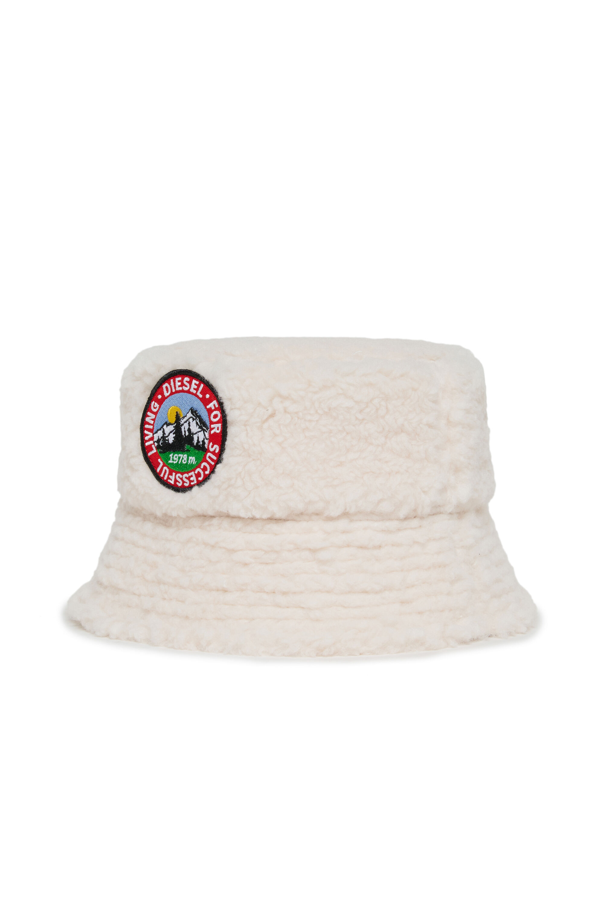Diesel - FBONT, Unisex's Bucket hat in cosy pile fabric in White - 1