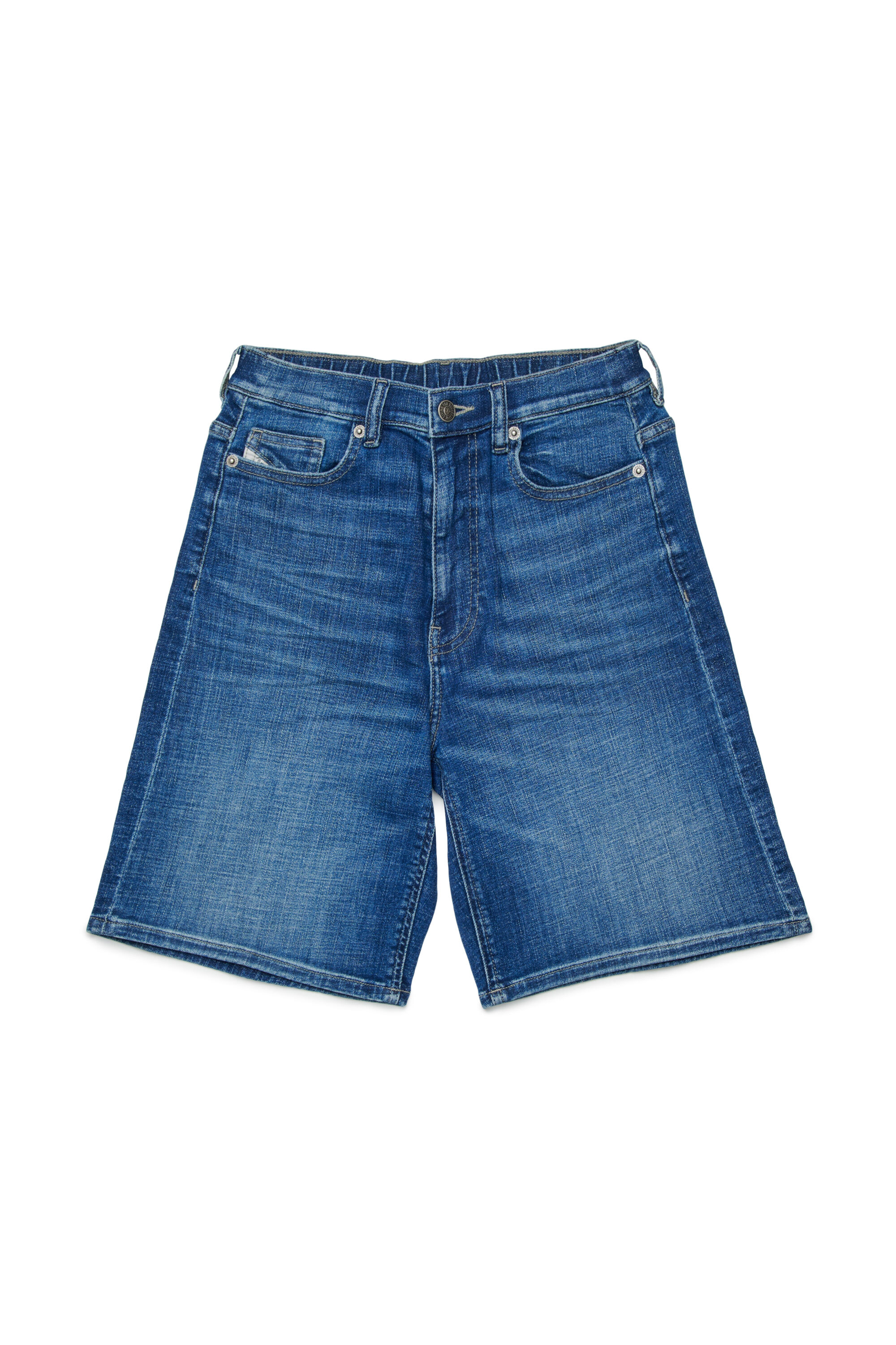 Diesel - PROXI, Man's Shorts in stretch denim with whiskers in Medium blue - 1