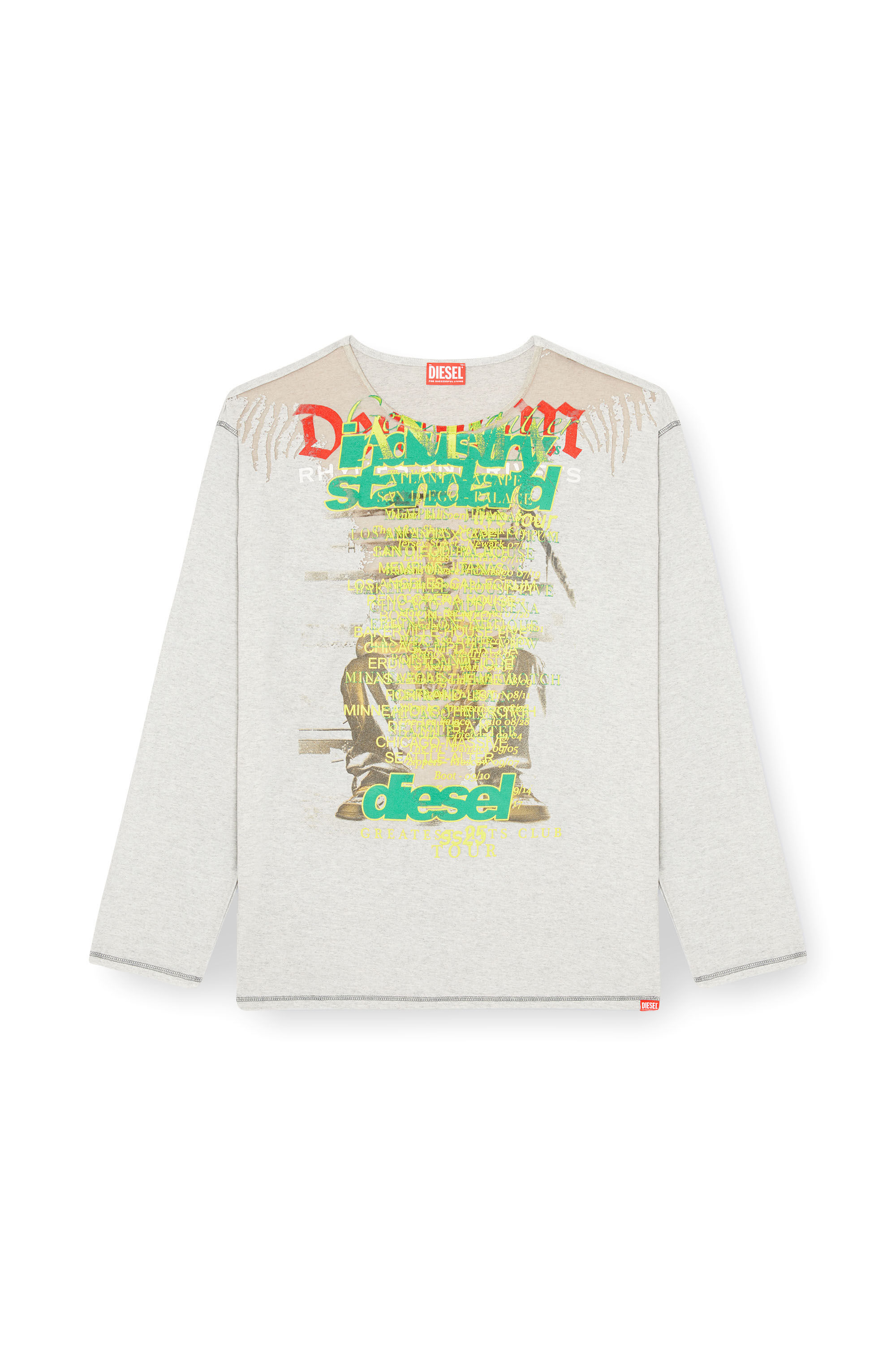 Diesel - T-JERRY-B, Unisex's Long-sleeve T-shirt with lyrics print in Grey - 2
