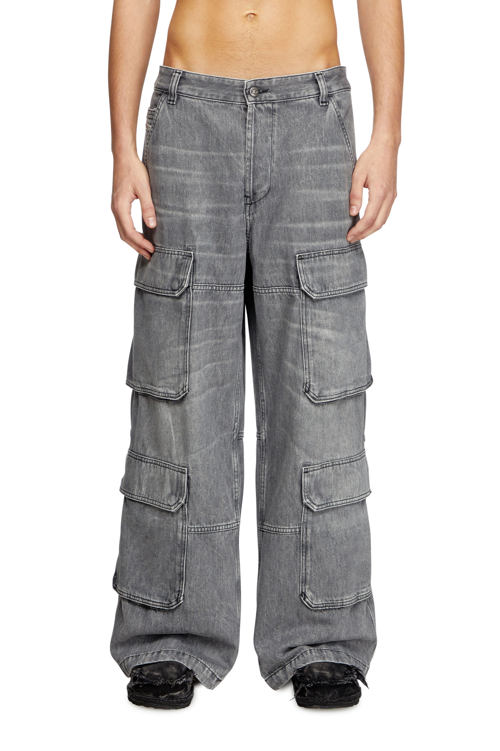 Men's Relaxed Jeans | Light Grey | Diesel D-Touch