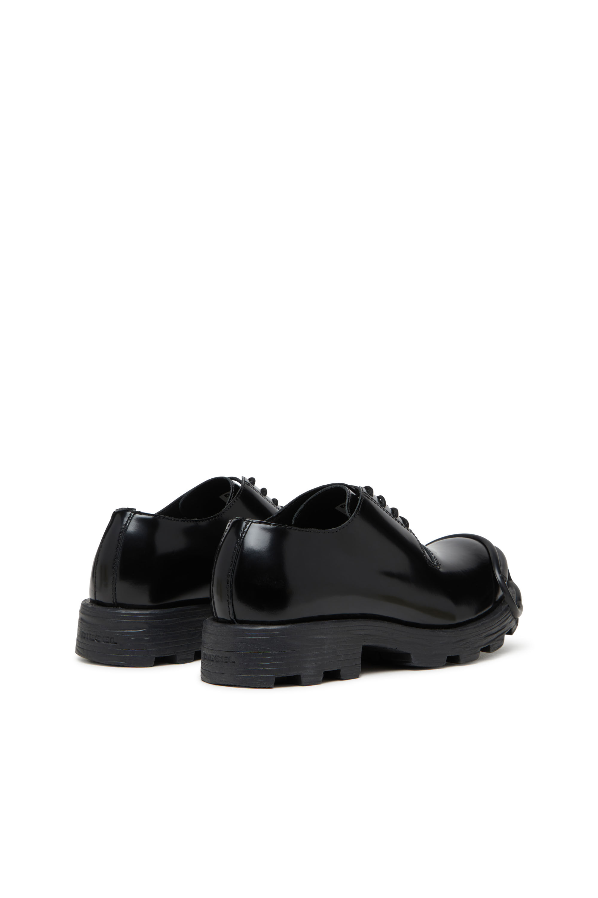 Men's D-Hammer-Leather lace-up shoes with oval D toe cap | Black