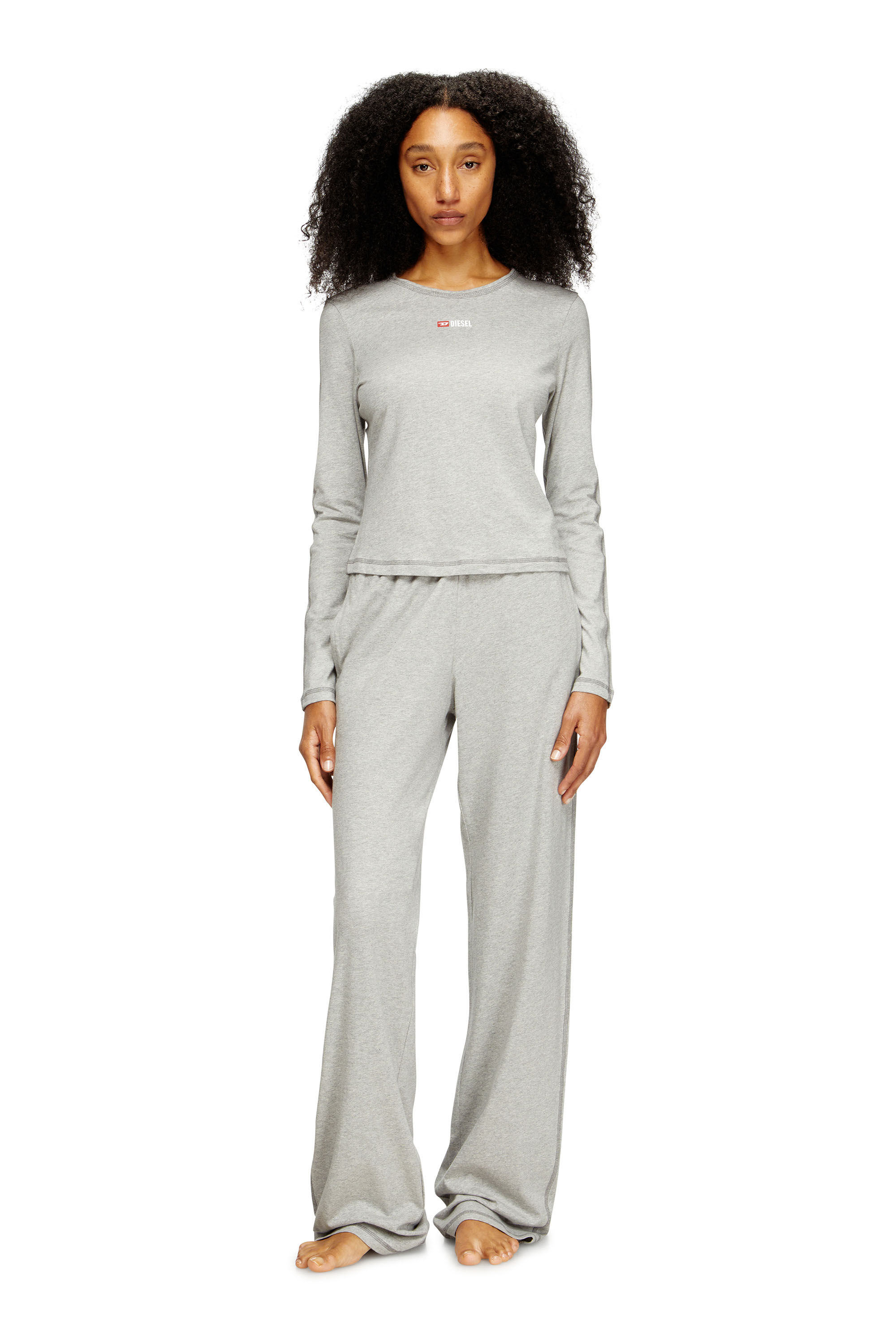洗練されたデザイン　DIESEL SET-GILDA-D-CORE S グレー Women's Stretch cotton pyjamas | Grey | Diesel {{Country}}