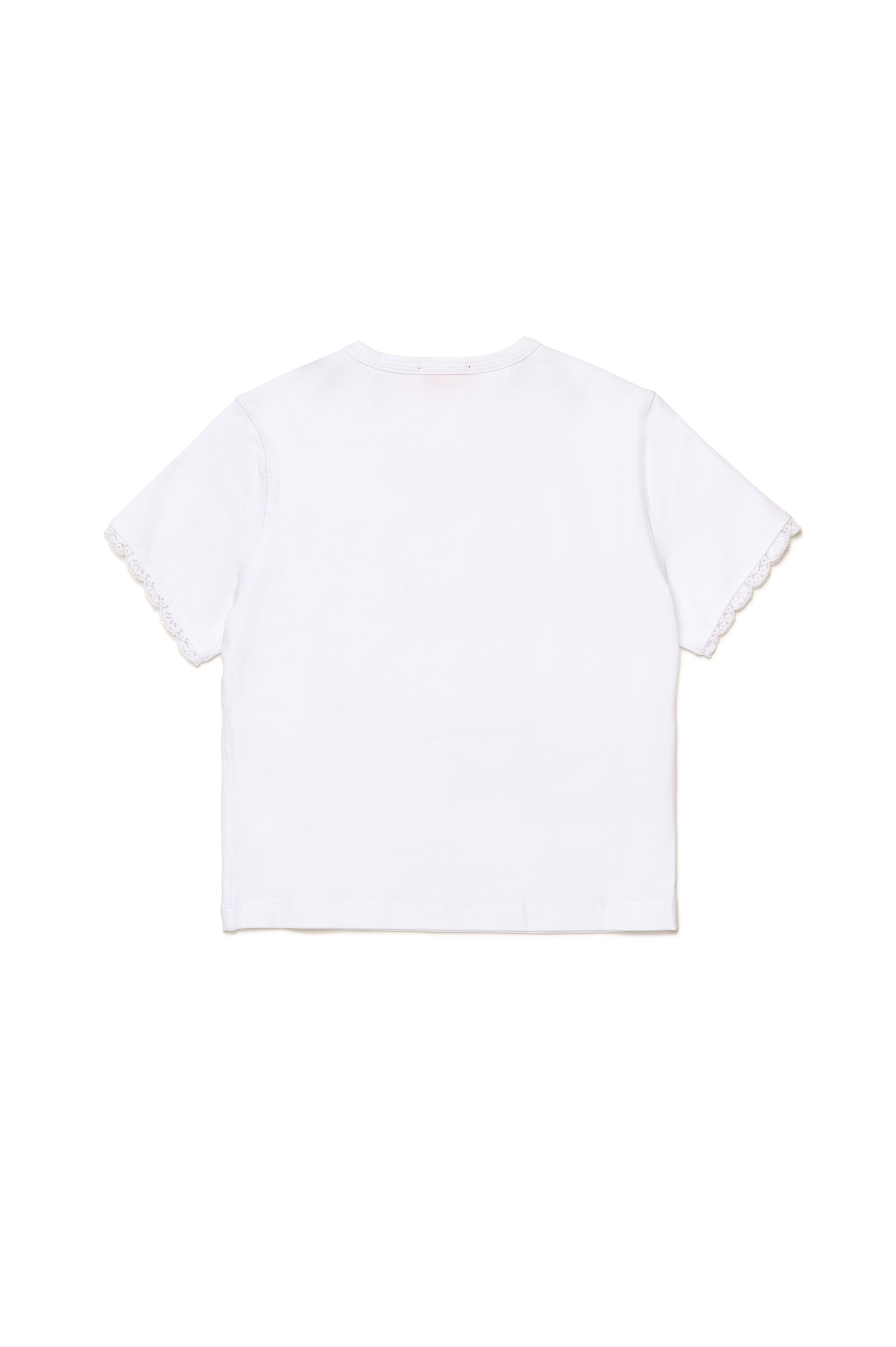 Diesel - TUNCUTIELACE, Woman T-shirt with lace sleeve trims in White - Image 2