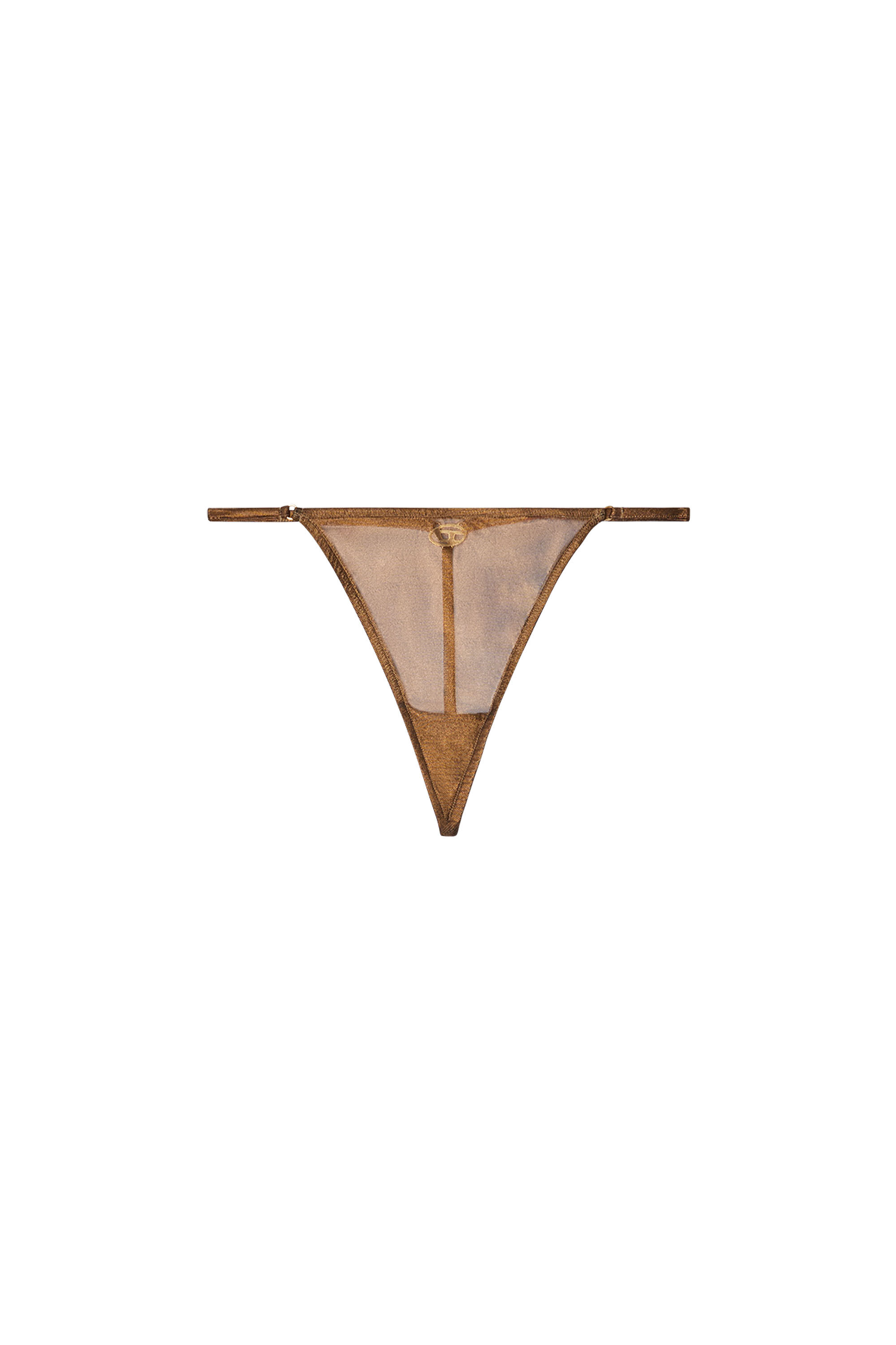 Diesel - D-STRING-GFT, Woman's Sheer thong with Oval D detail in Gold - 2