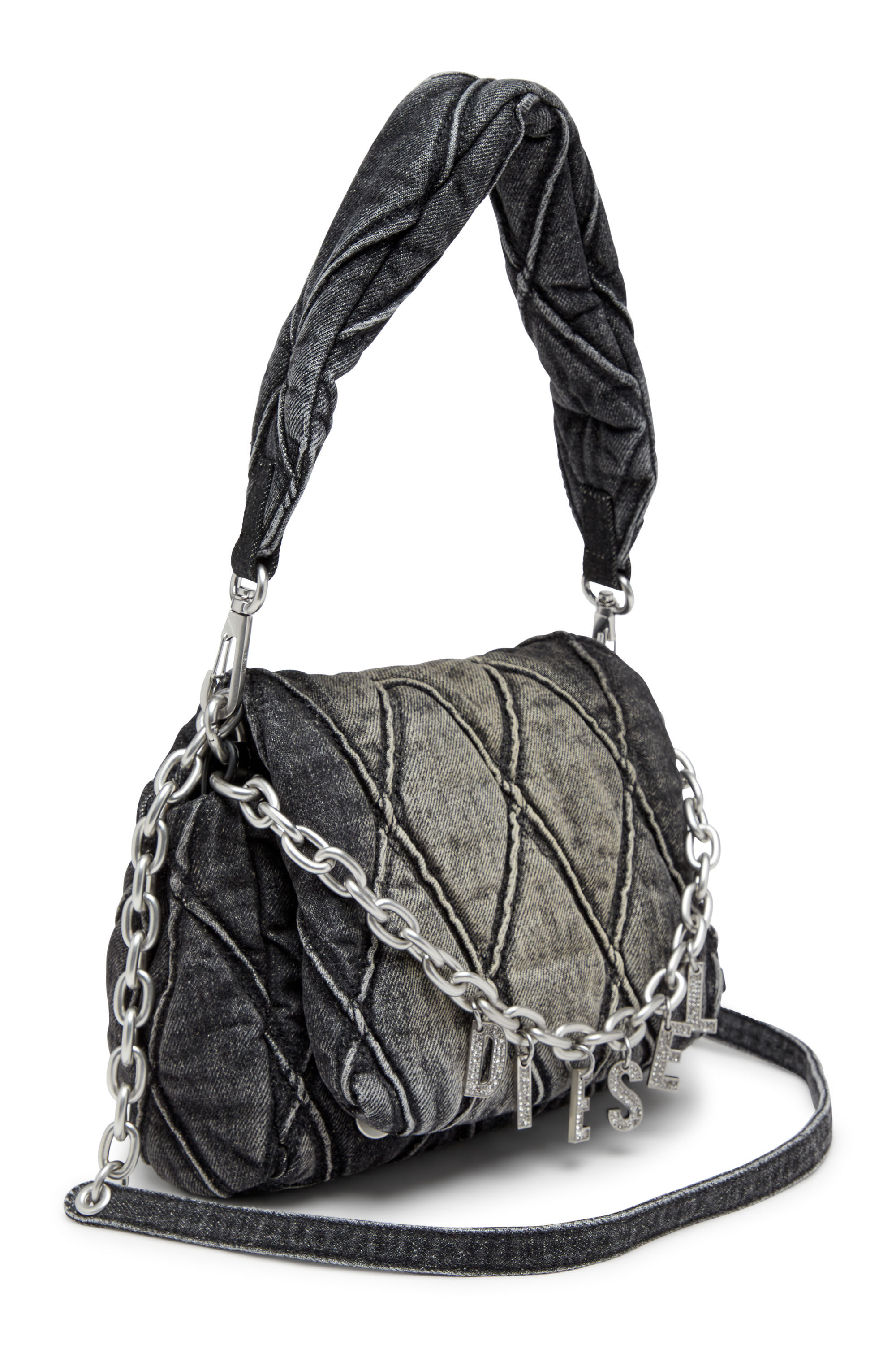 ショルダーバッグ・ポシェット DIESEL FW25 Black denim crossbody bag (X09775P1730 T8013) Women's Play-Glossy crossbody bag | Black | Diesel