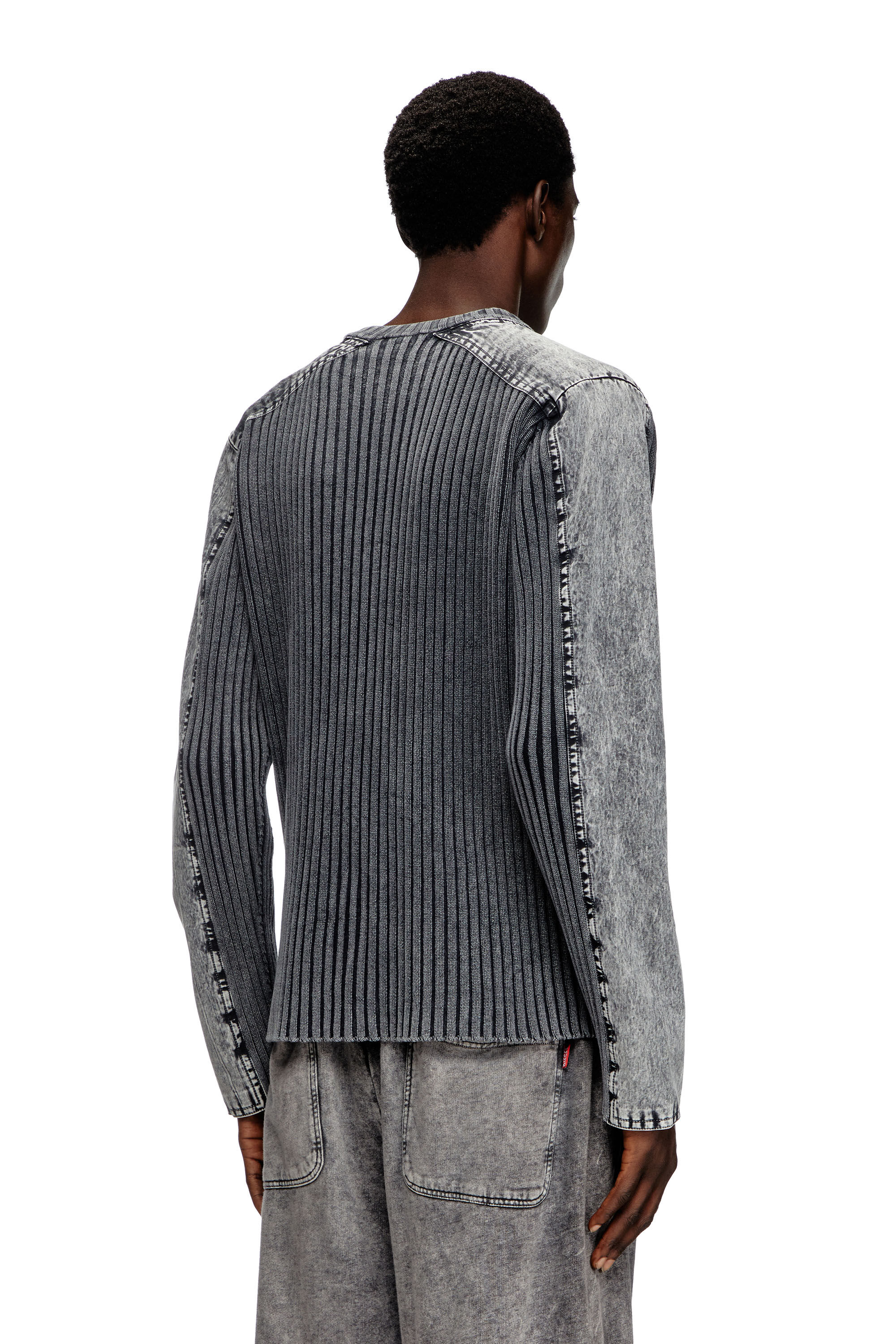 Men's Zip-up cardigan with contrast panels | Grey | Diesel