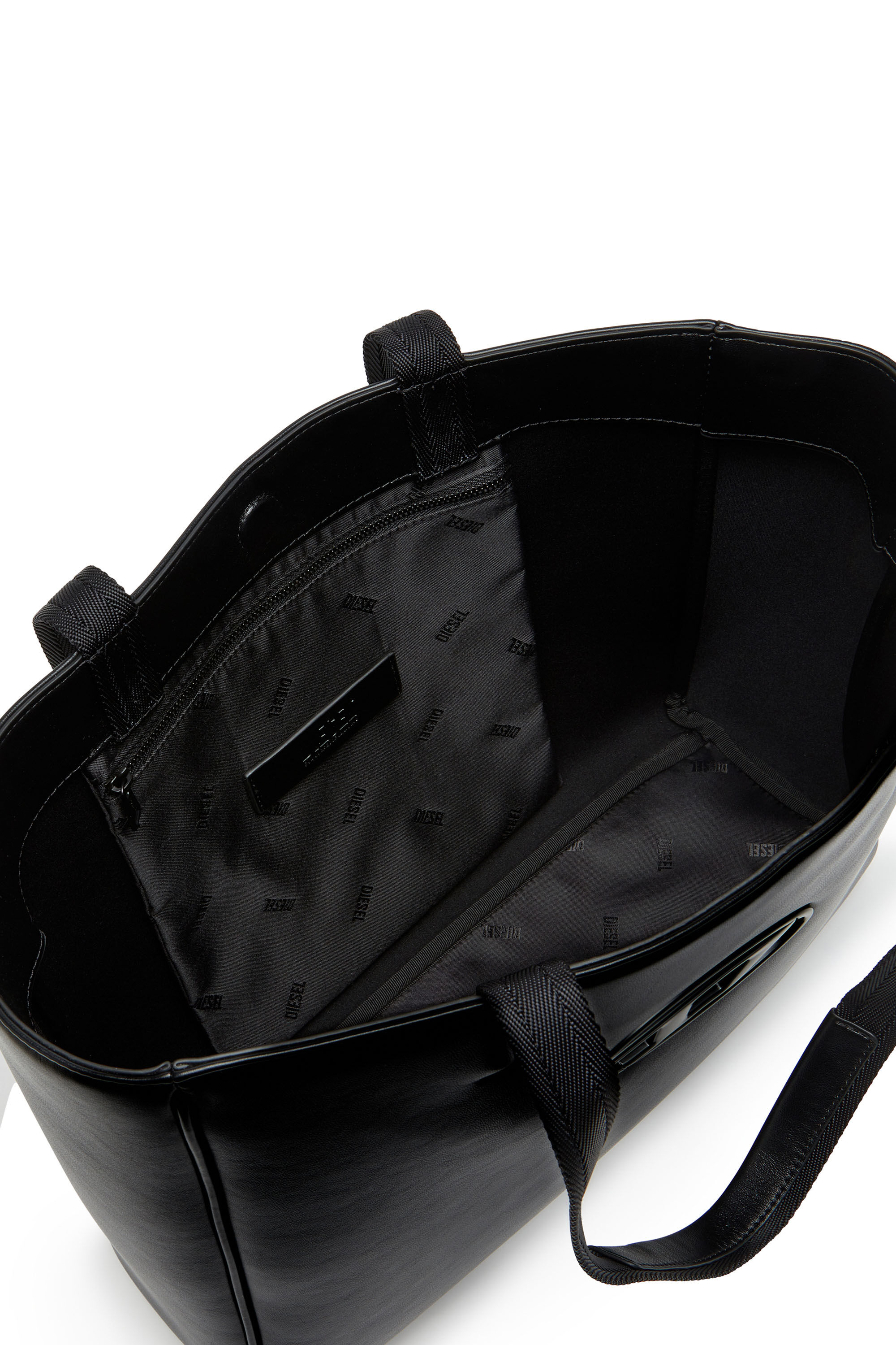 Diesel - HOLI-D SHOPPER EW, Unisex's Holi-D-Square shopper in bonded neoprene in Black - 5