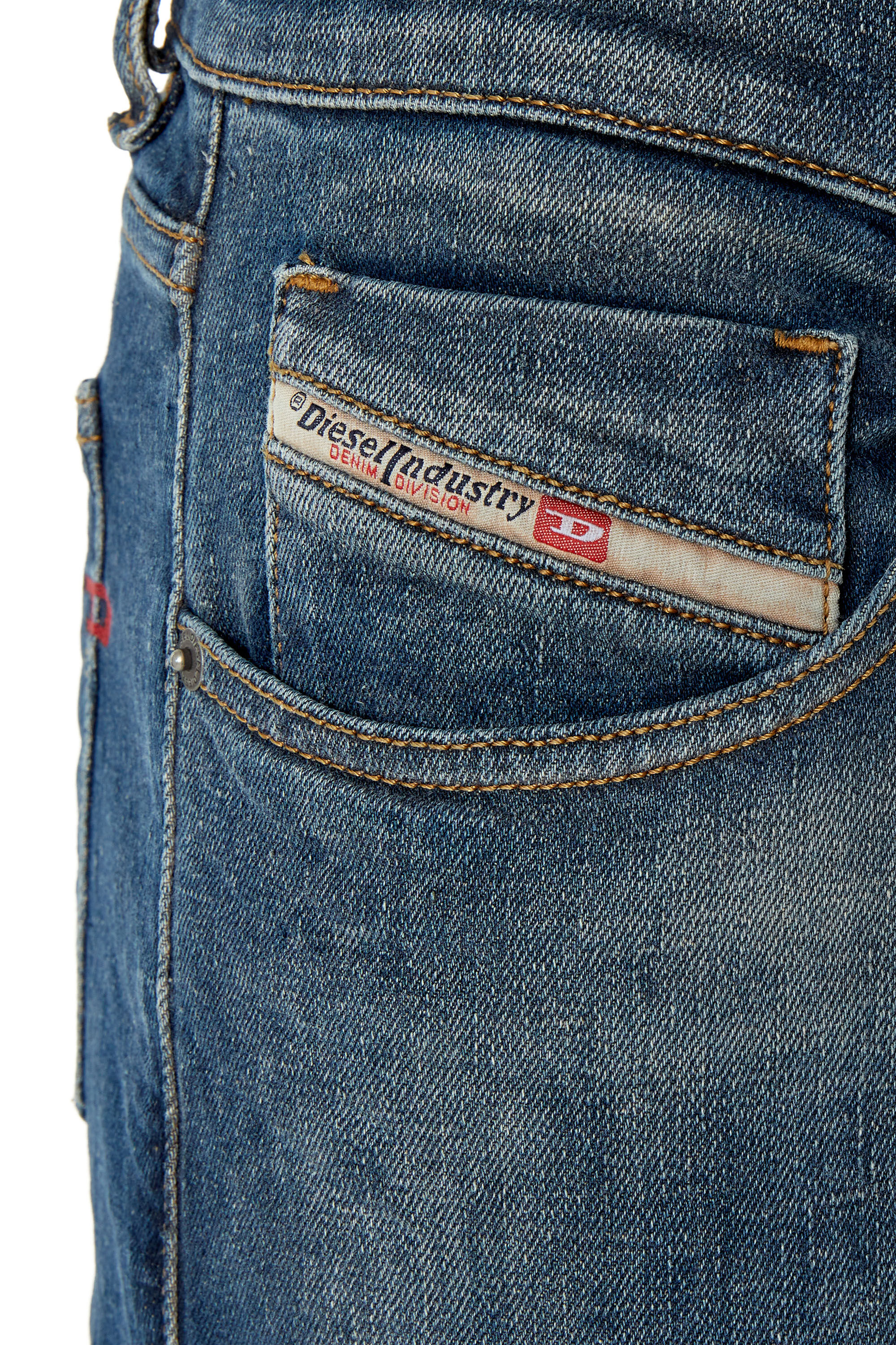 Diesel - 2019 D-Strukt 09F39 Slim Jeans, Dark Blue - Image 5