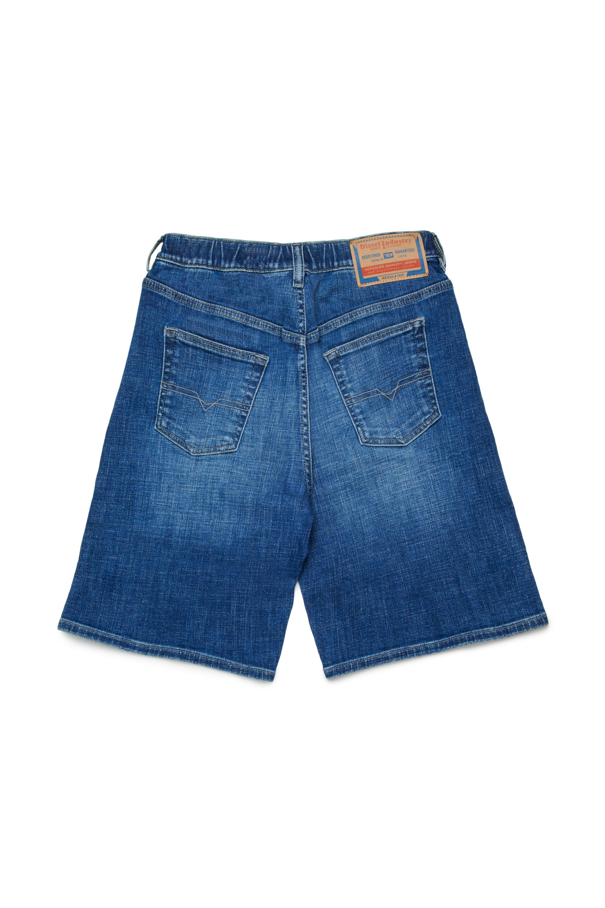 Diesel - PROXI, Man's Shorts in stretch denim with whiskers in Medium blue - 2