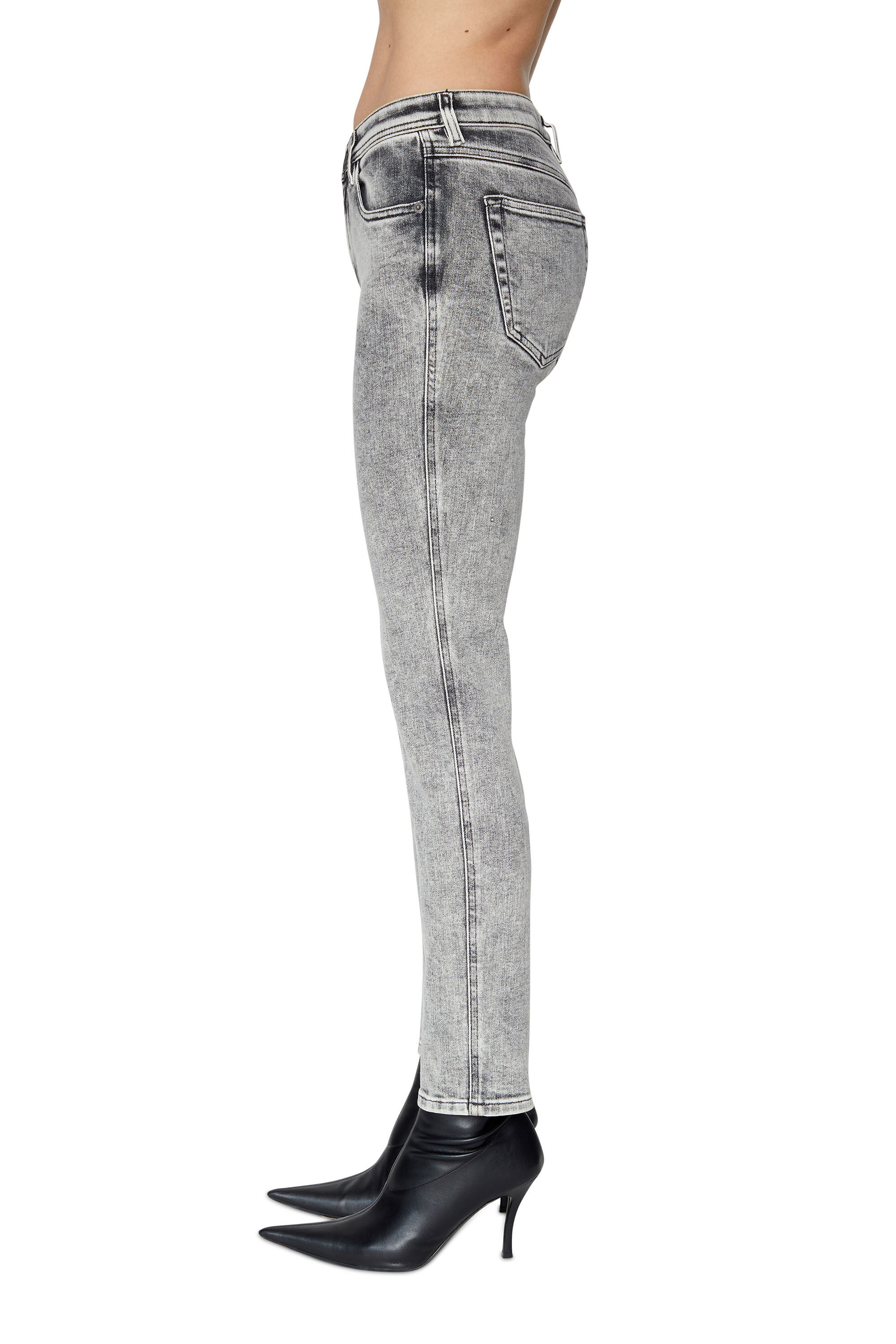 Diesel - 2015 Babhila 09D89 Skinny Jeans, Light Grey - Image 5