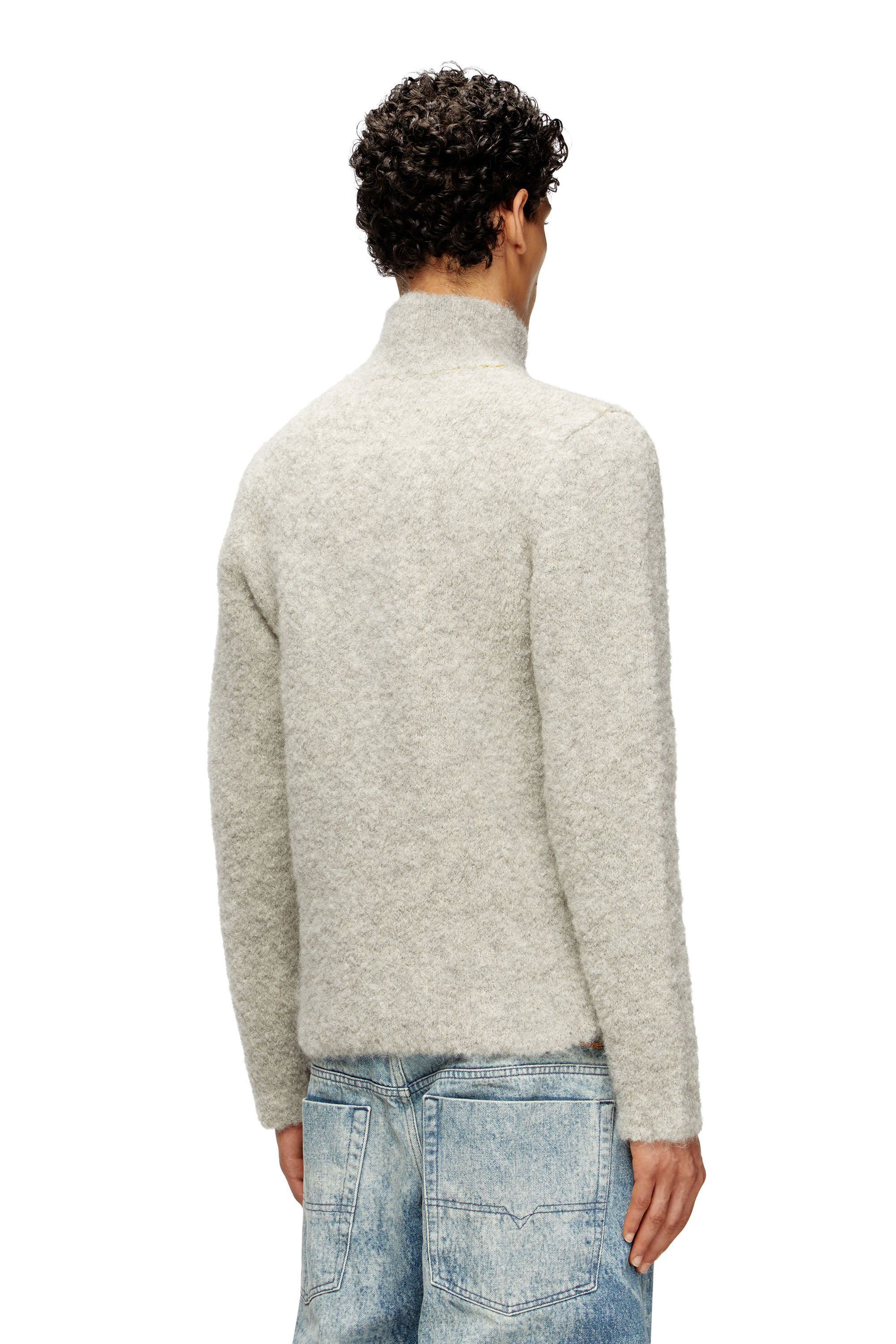 Men's Half-zip jumper with contrast interior | Grey | Diesel