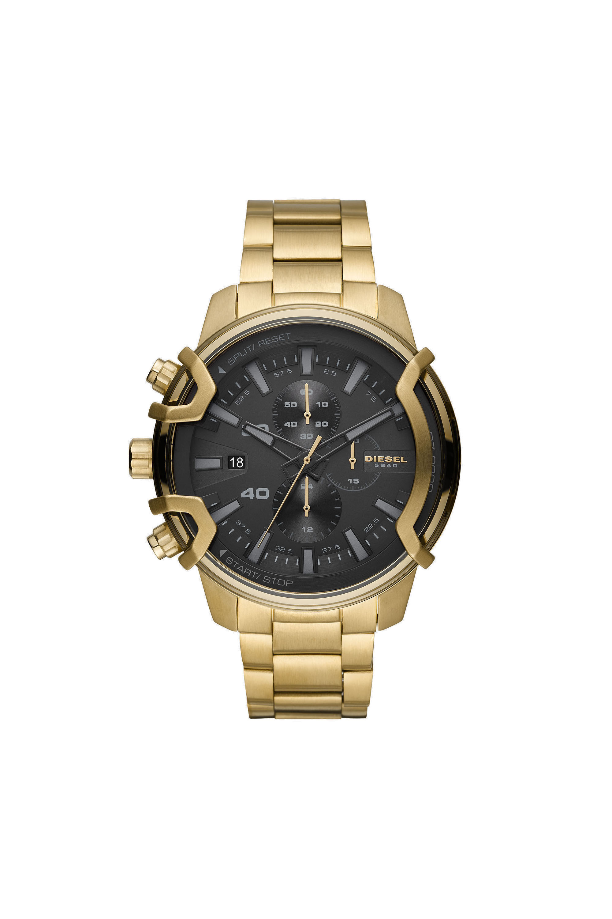 DZ4522 Man: Griffed chronograph gold-tone watch | Diesel