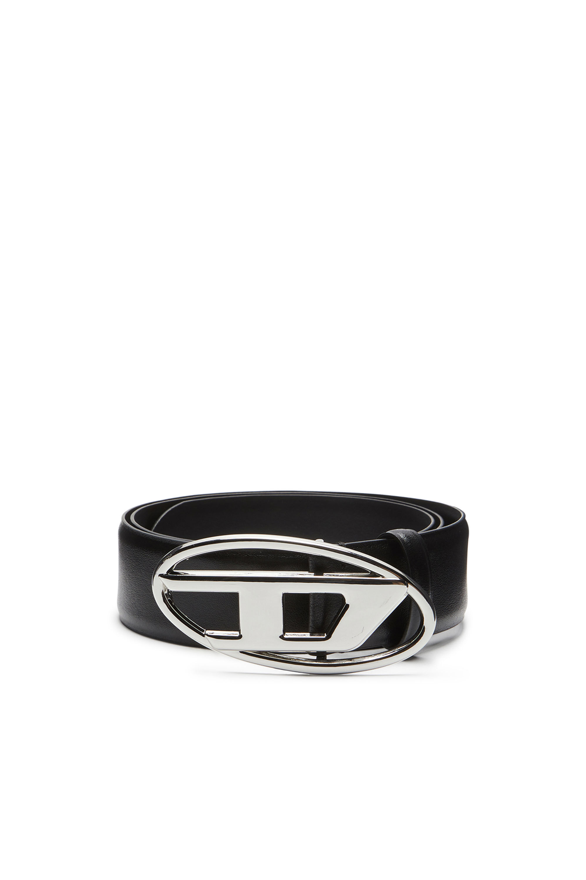 【DIESEL】B-1dr W B-1DR: Leather Belt with silver D logo buckle | Diesel