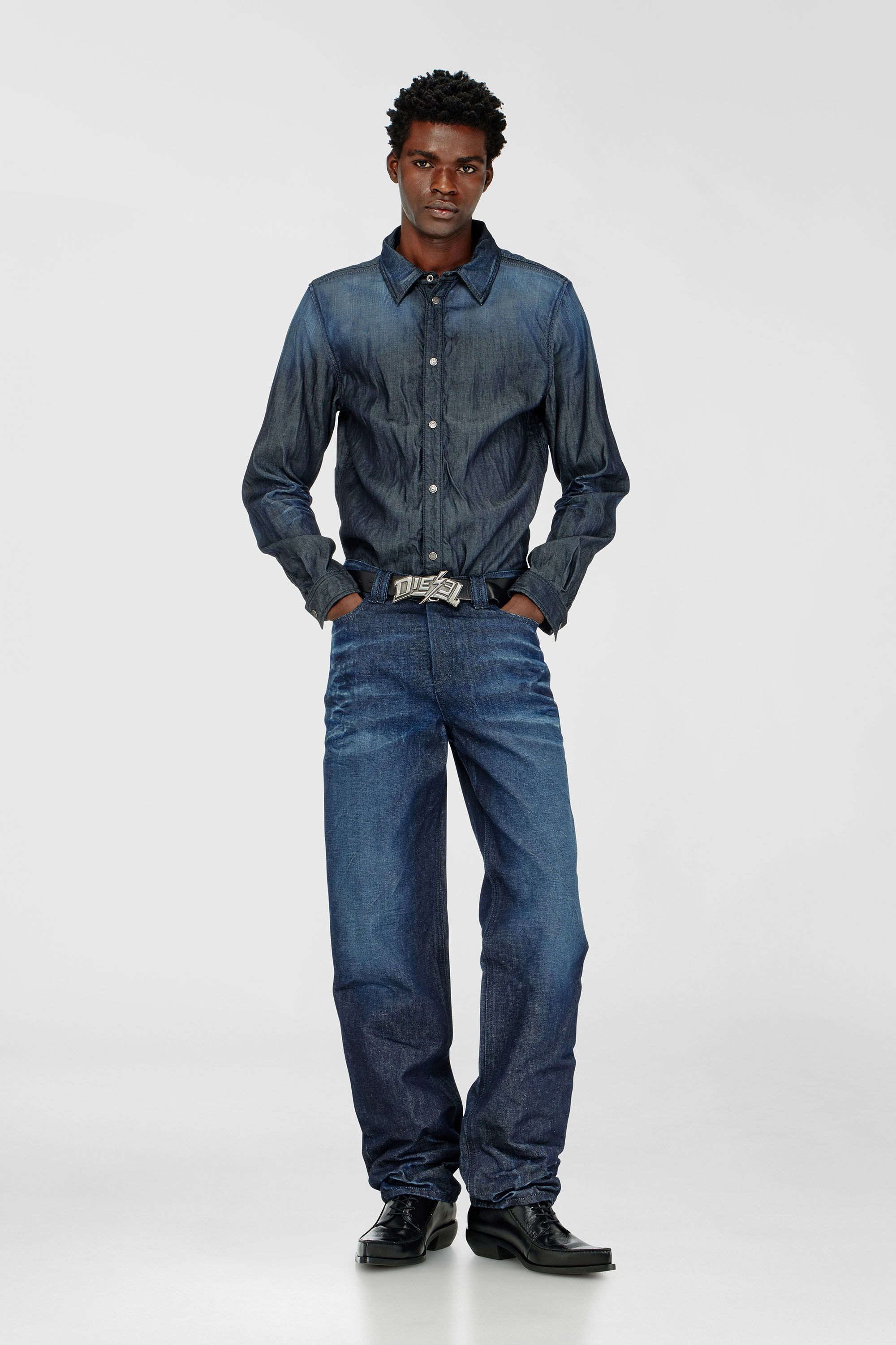Diesel - Man's Regular Jeans 1991 D-Voeed 007GF, Dark Blue - 1