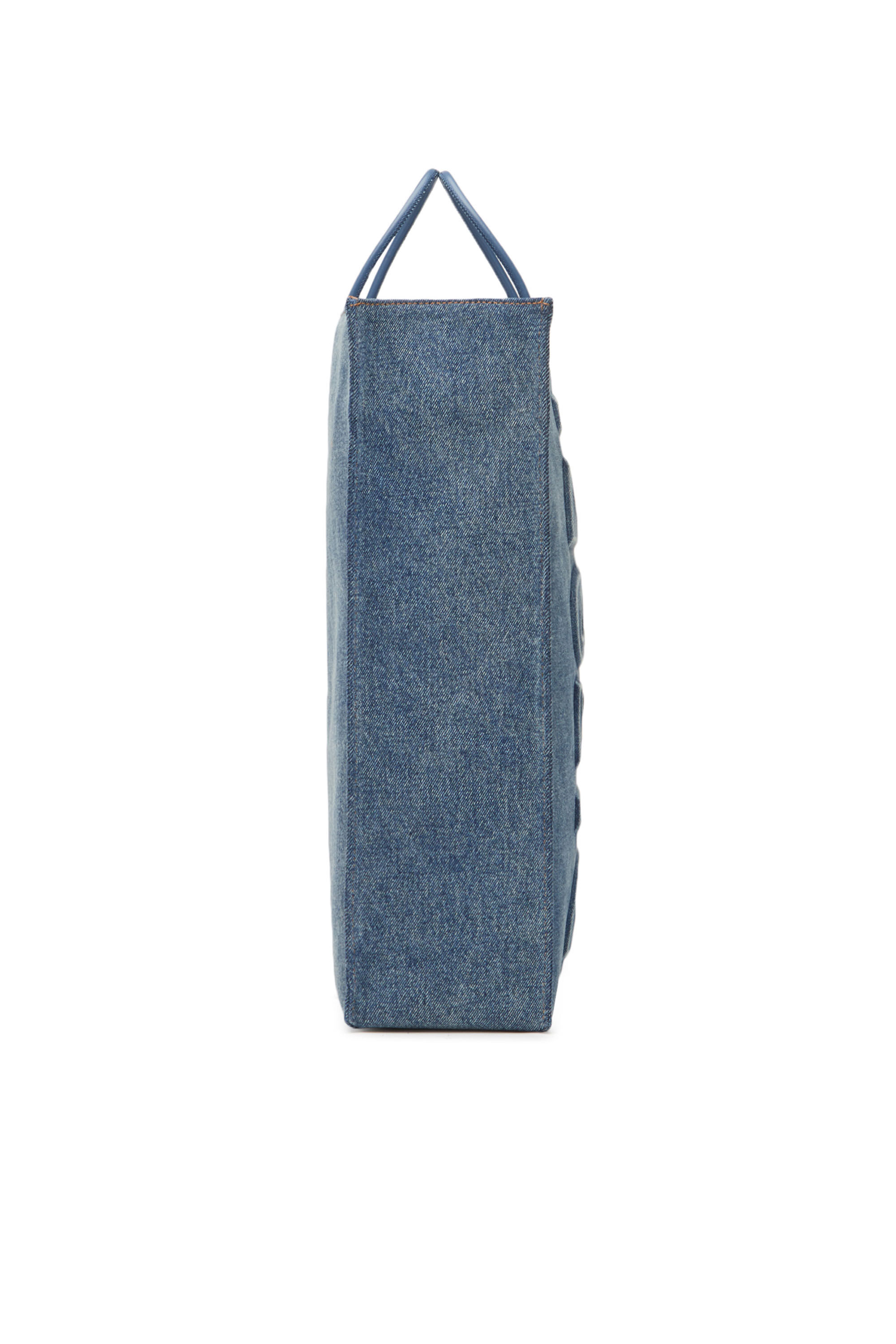 Diesel - DSL SHOPPER 3D L X, Unisex's Dsl Shopper 3D L X - Large tote in overdyed denim in Blue - 4