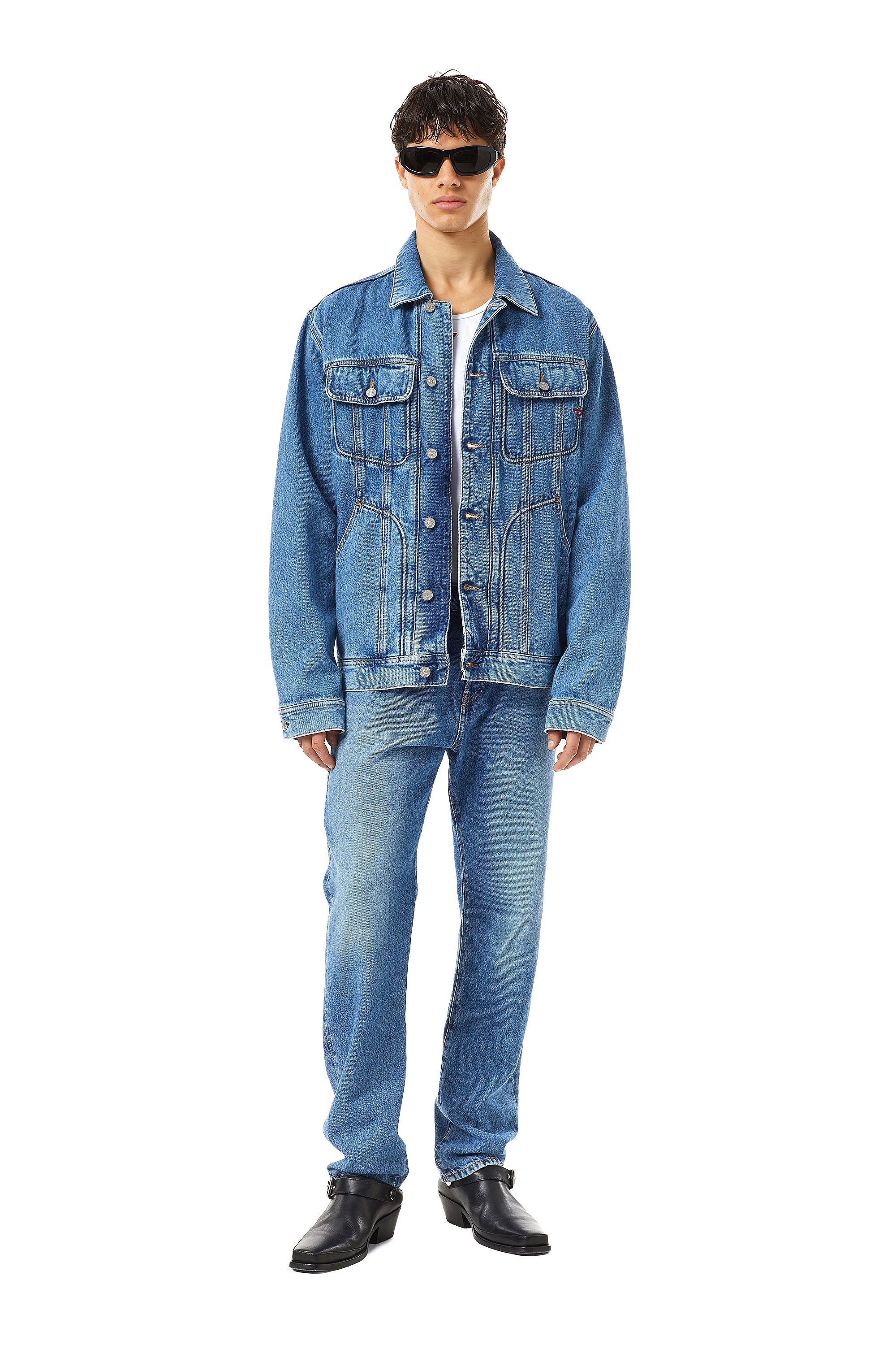 Diesel - D-RILEY TRUCKER JACKET, Medium blue - Image 1