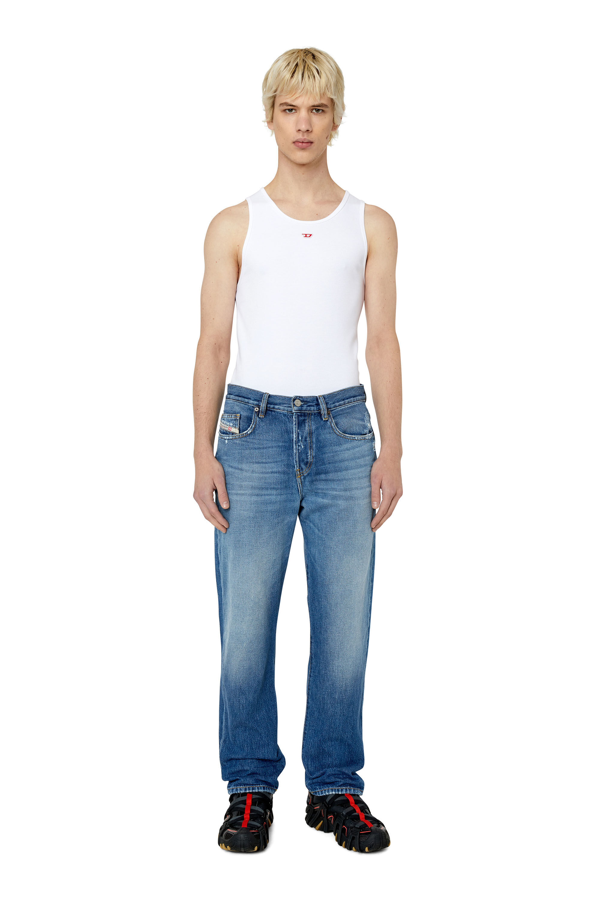 Diesel - 2020 D-Viker E9C03 Straight Jeans, Medium blue - Image 1