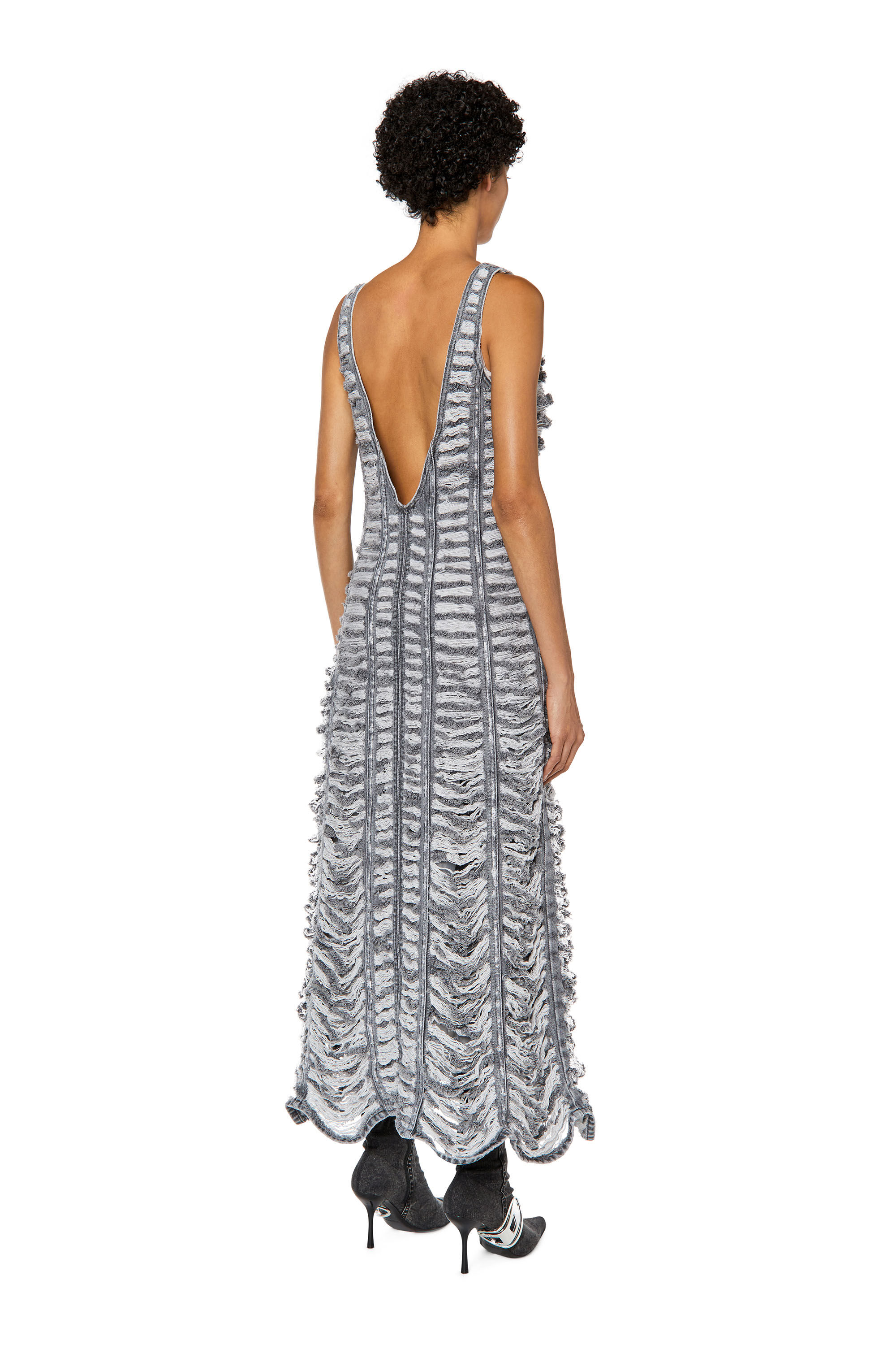 DE ARIE FSC Woman Long denim dress with tiger breaks Diesel