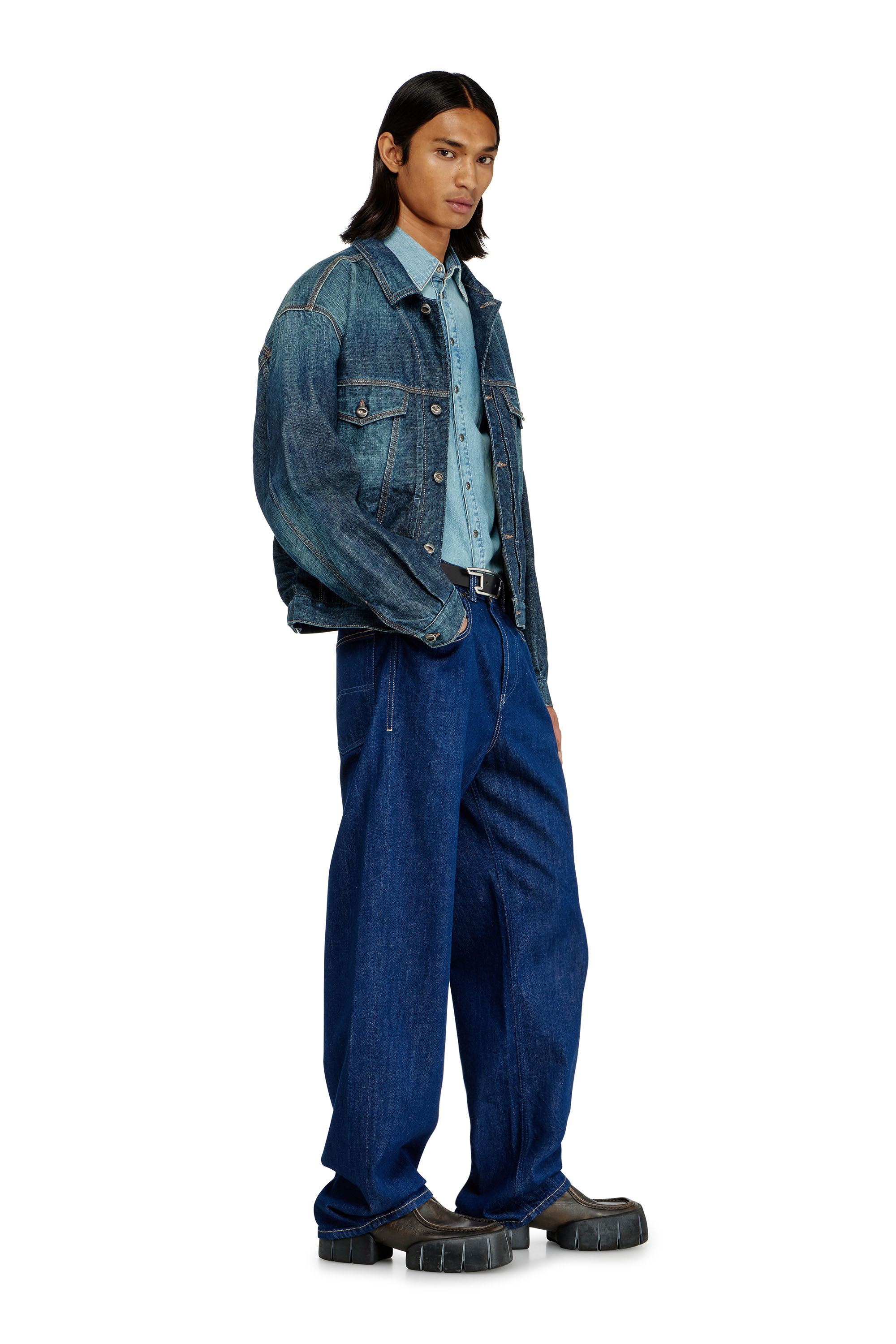 Diesel - Man's Relaxed Jeans 2001 D-Macro 09Q09, Dark Blue - 1