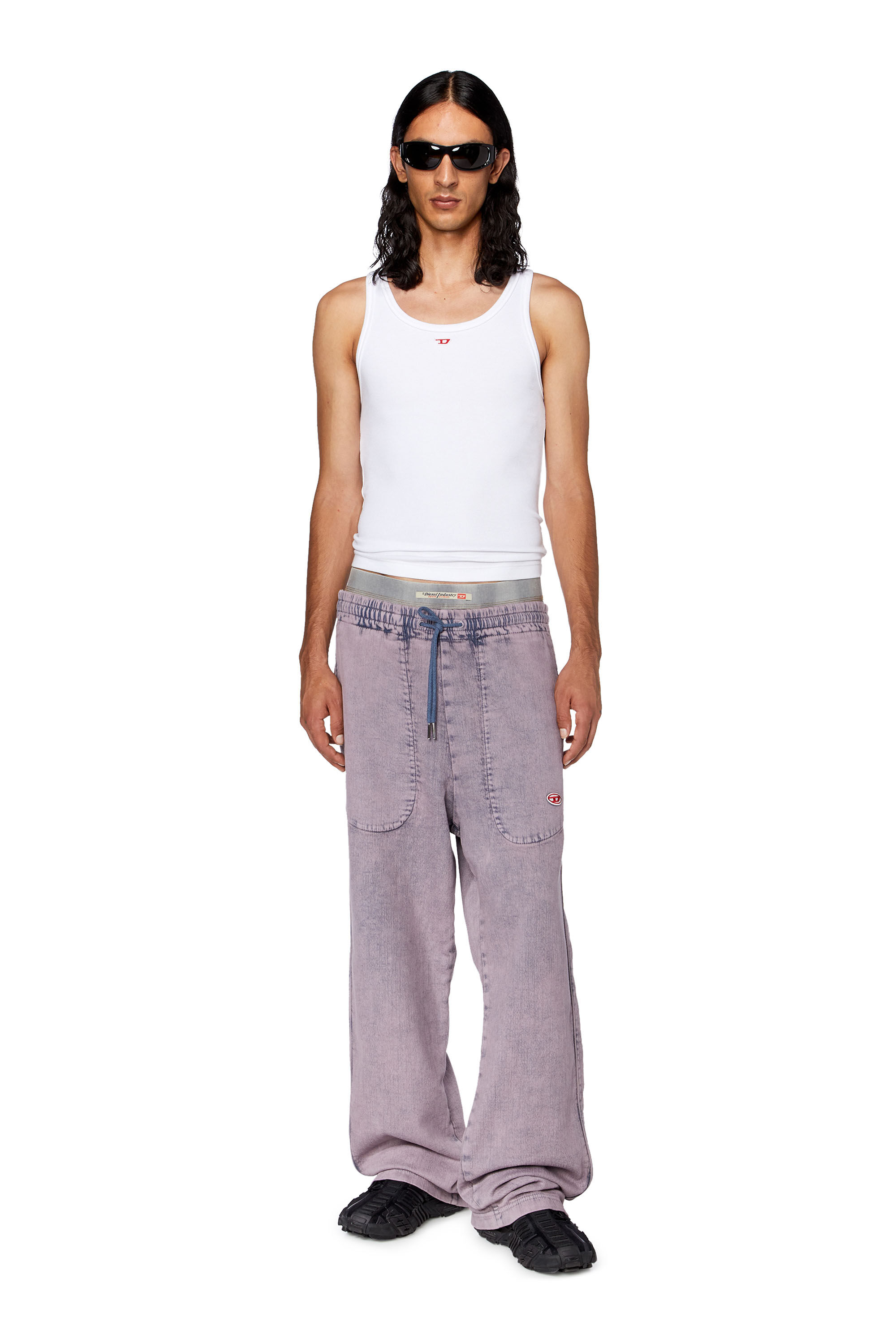 Diesel - Straight D-Martians Track Denim 09H04, Lilac - Image 7
