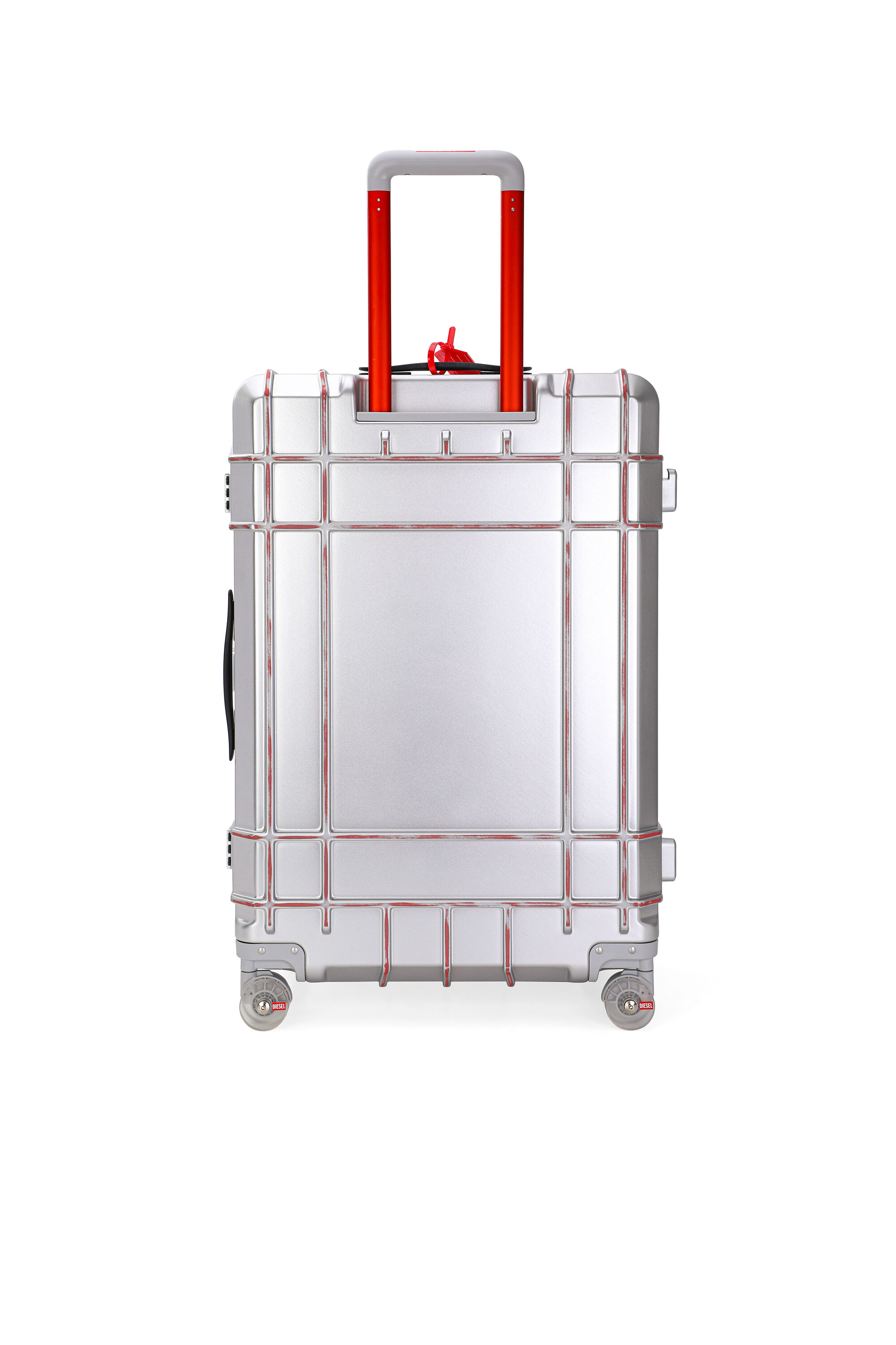 Diesel - DIESEL PC STRONG IMAGE TROLLEY- DSL003, Unisex's Rugged carry‑on suitcase 28" in Silver - 2