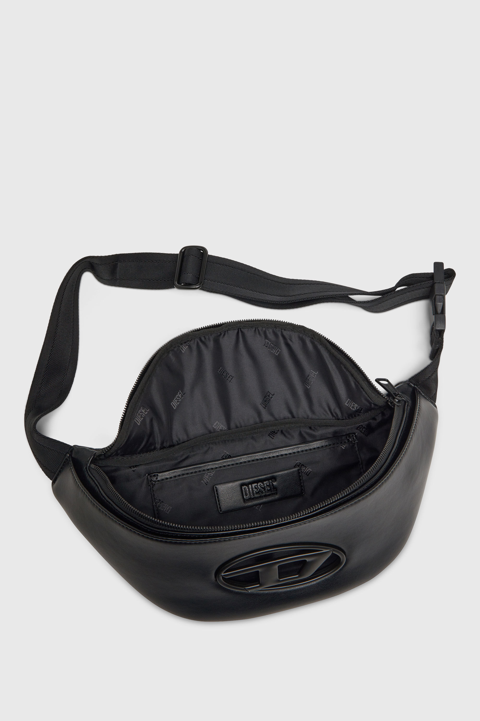 Diesel - HOLI-D BELT BAG M, Man's Holi-D-Belt bag in PU and neoprene in Black - 3