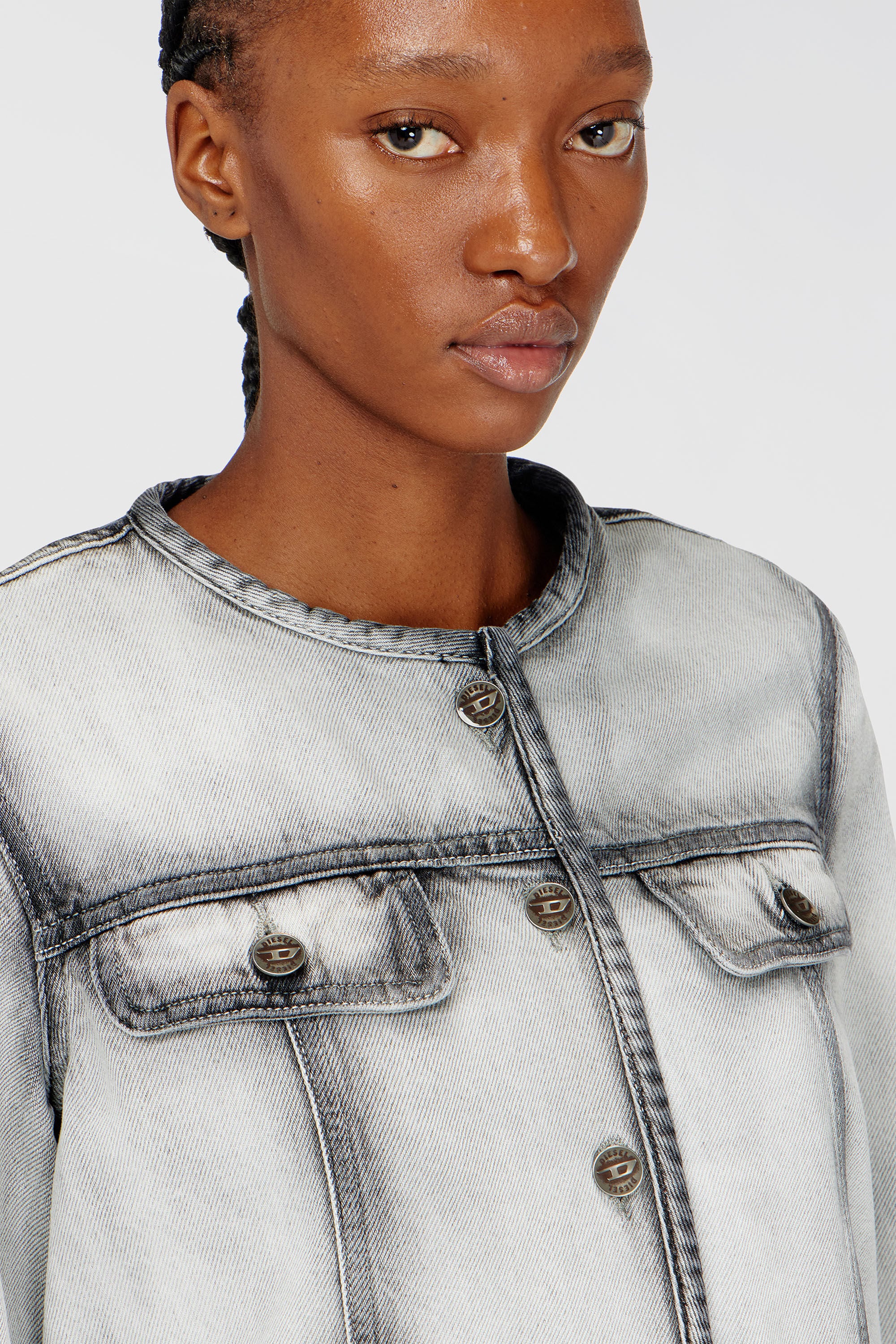 Diesel - DE-GRAFY-FSI, Woman's Jacket in soft skeleton denim in Grey - 5