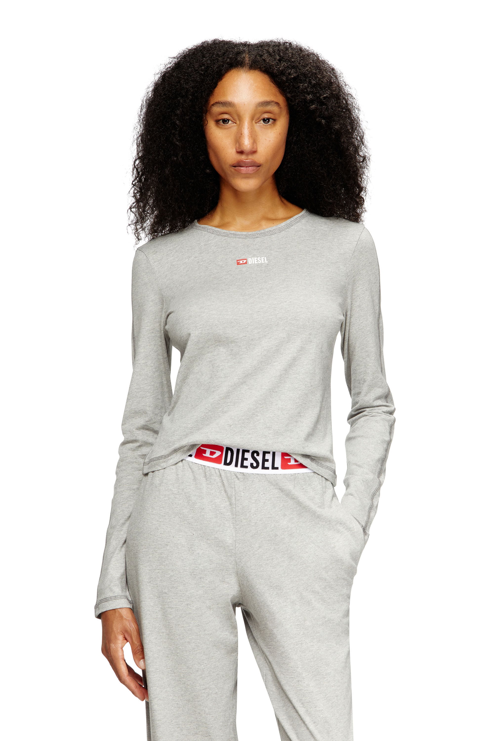 洗練されたデザイン　DIESEL SET-GILDA-D-CORE S グレー Women's Stretch cotton pyjamas | Grey | Diesel {{Country}}