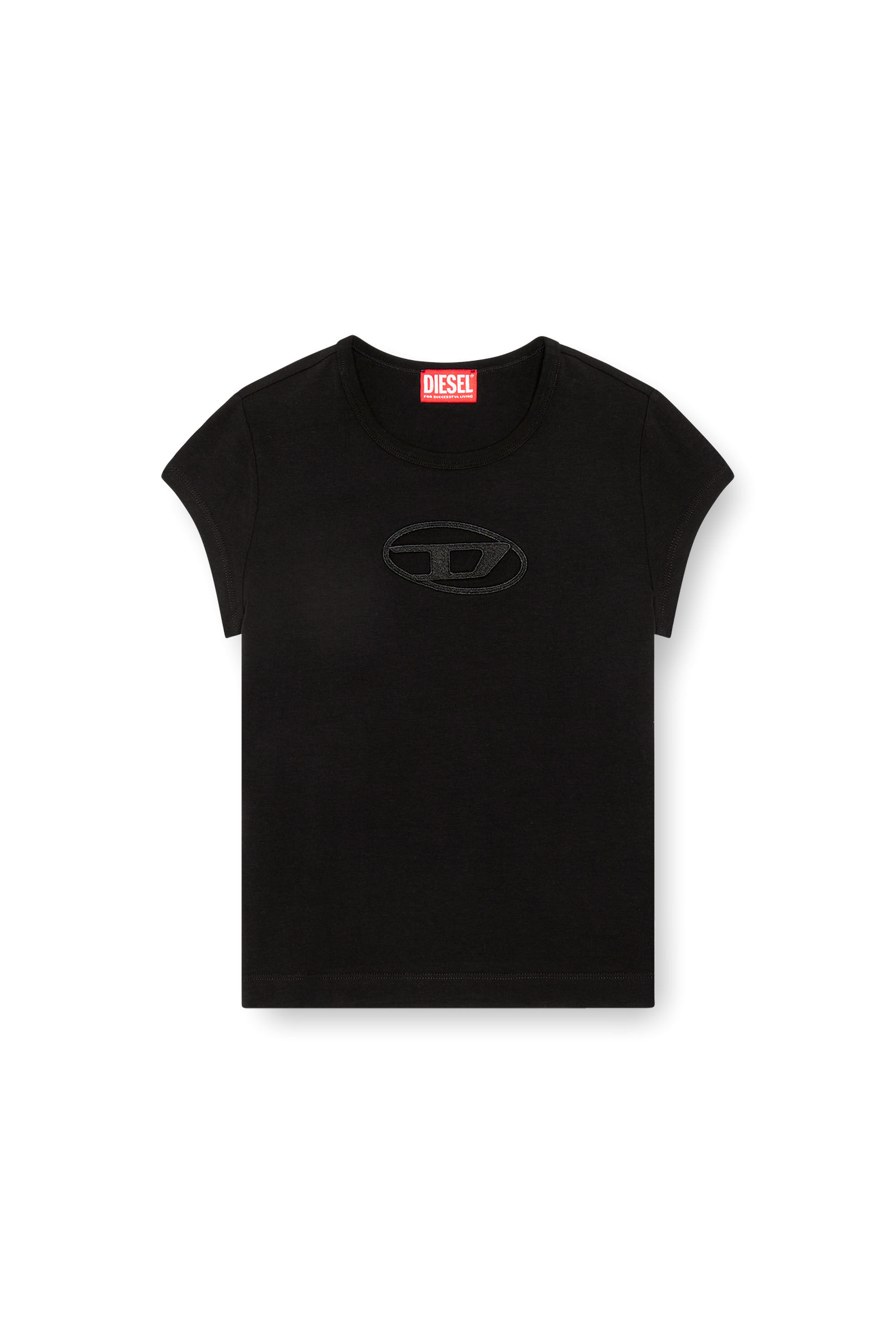 DIESELディーゼル  T-Angie Tシャツ T-ANGIE Woman: Cotton T-shirt with cut-out D logo | Diesel