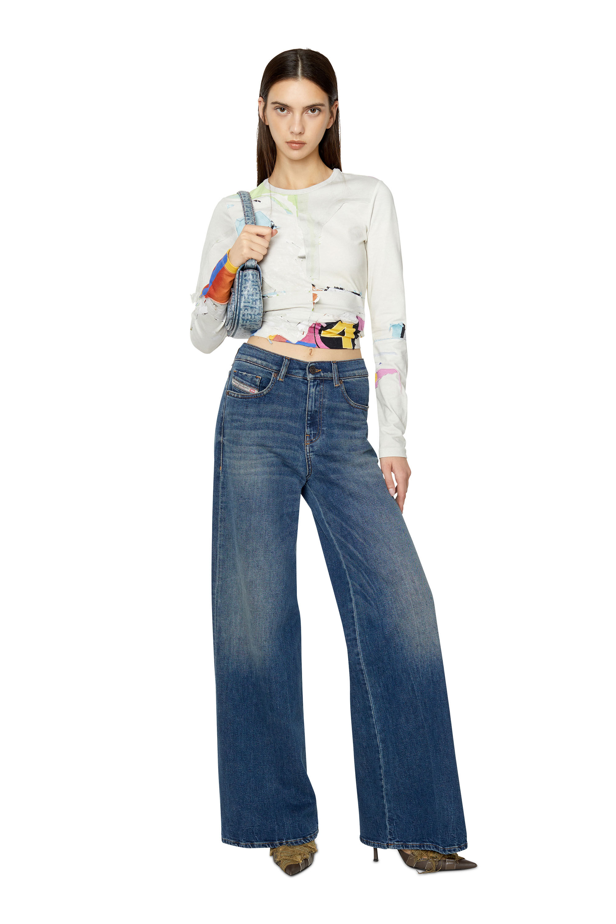 Diesel - 1978 D-AKEMI 09E66 Bootcut and Flare Jeans, Dark Blue - Image 1