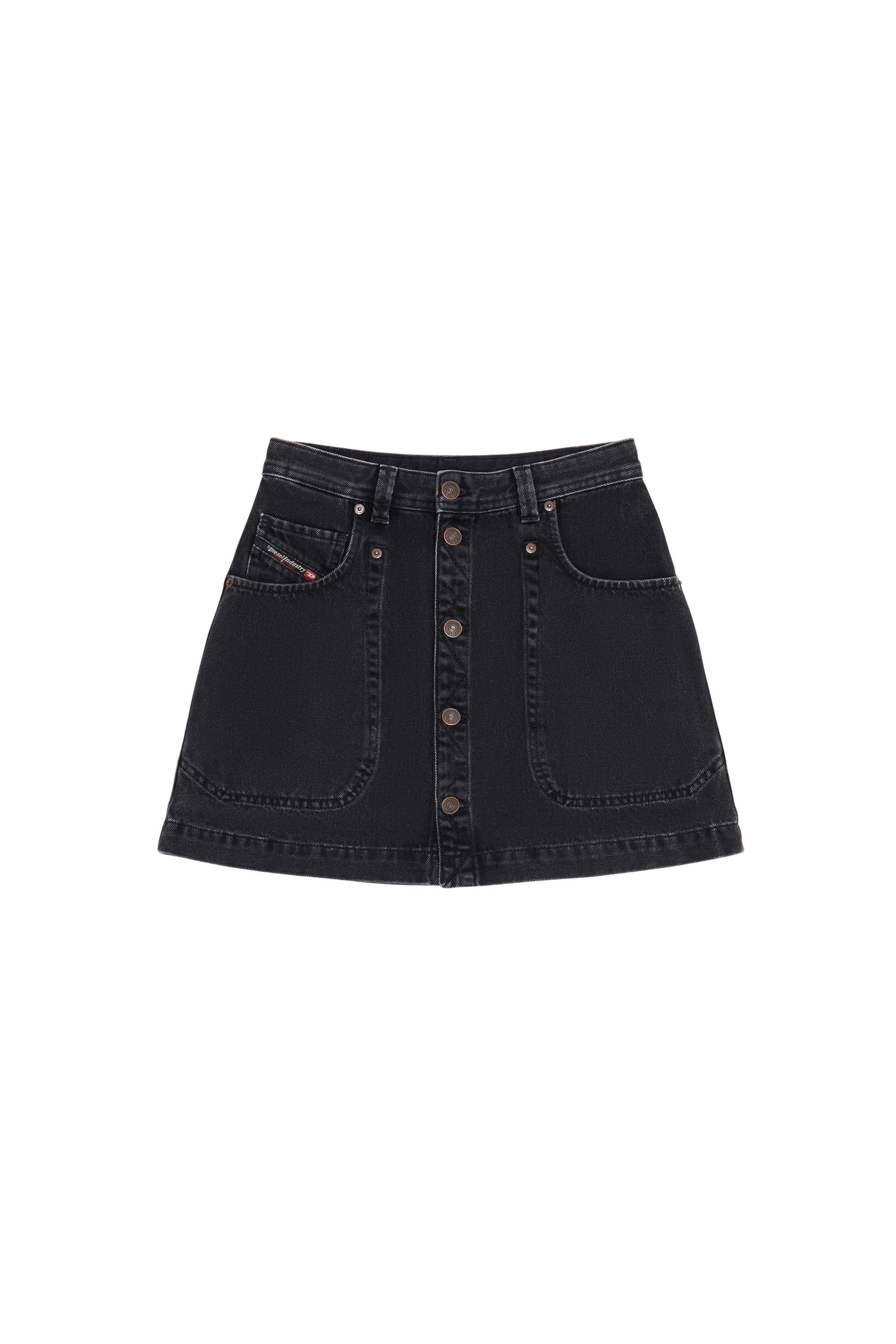 Diesel - DE-ALBUS A-LINE SKIRT, Black/Dark grey - Image 2