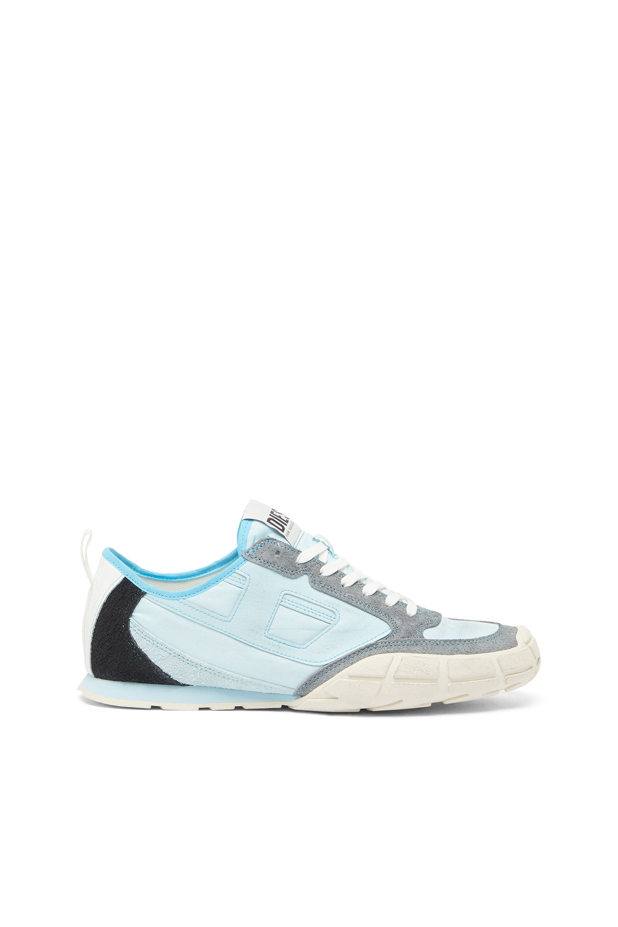 Diesel - S-PAGODHA LOW, Man's S-Pagodha - Sneakers in leather and nylon in Light Blue - 1