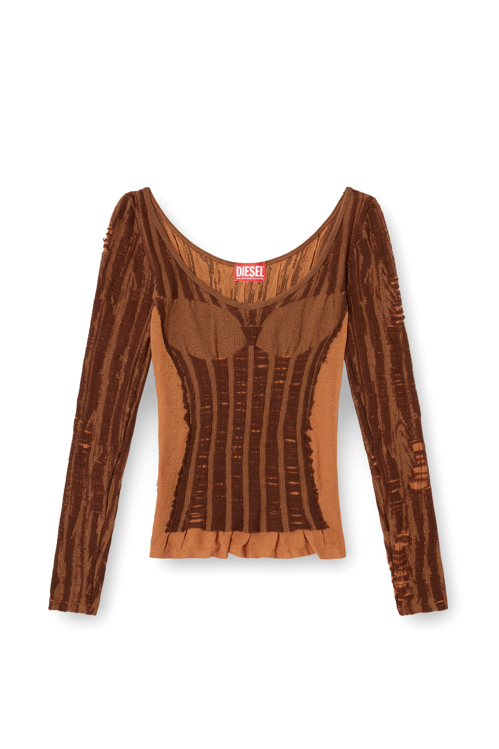 Diesel - M-CALAI, Woman's Seamless top with lingerie illusion in null - 2