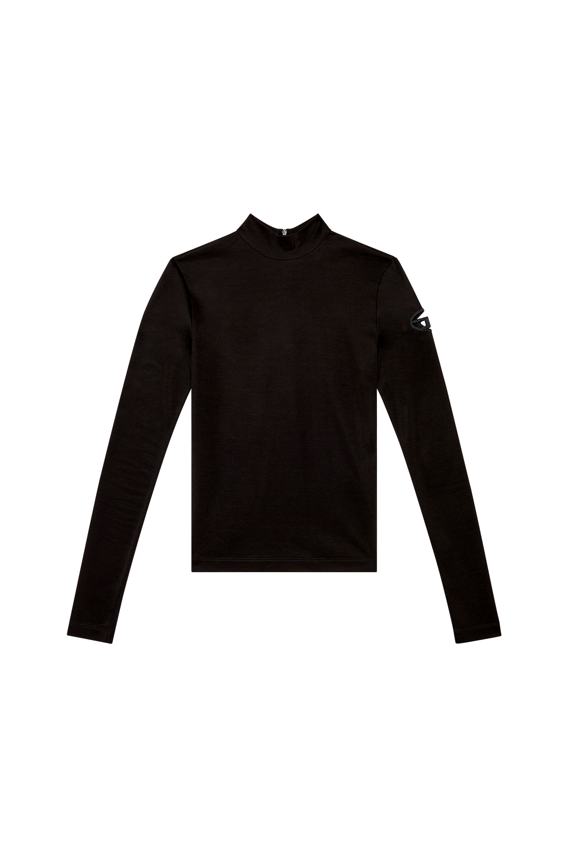 Women's Mock-neck top in stretch interlock | Black | Diesel