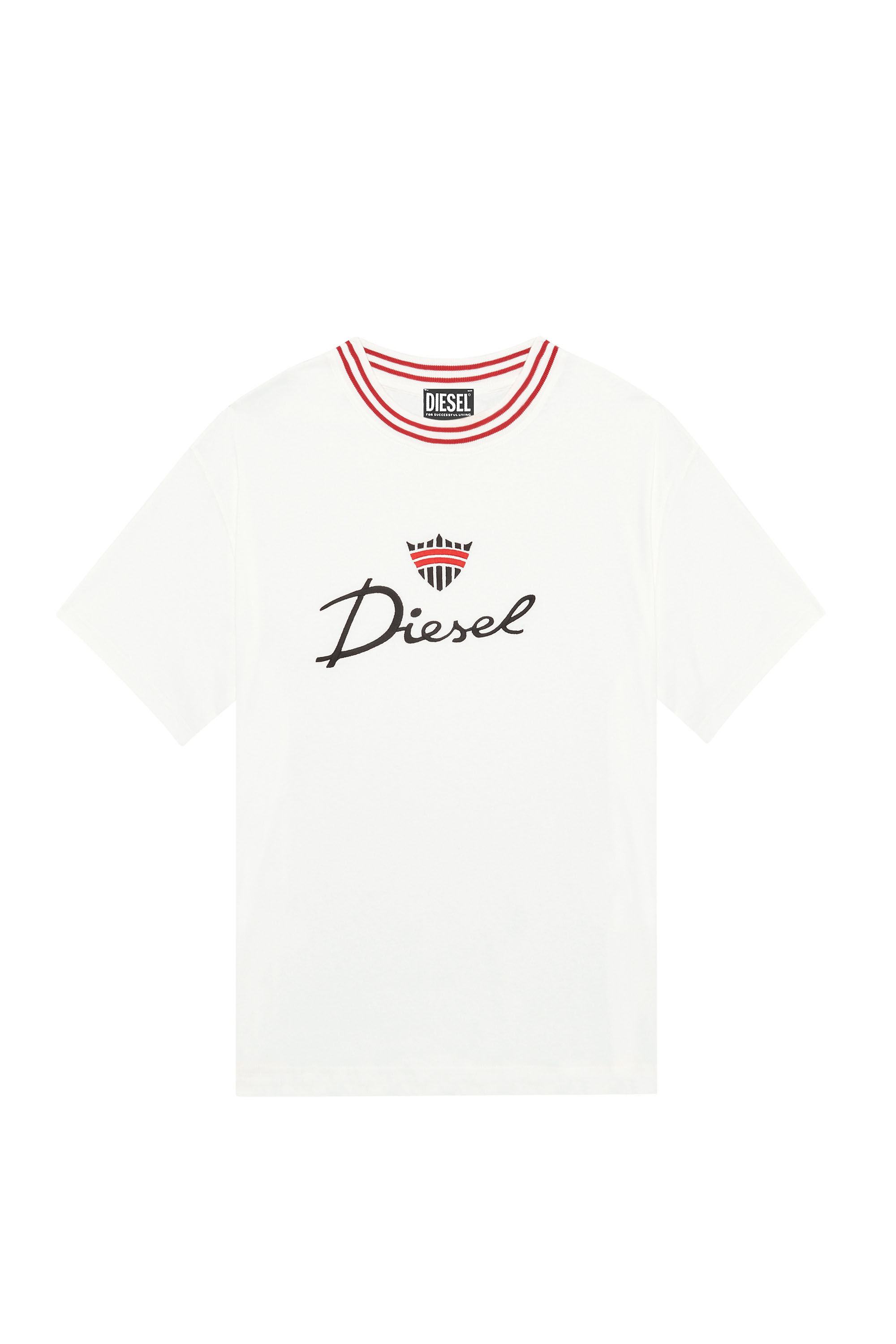 Diesel - T-WASH-G6, Man's T-shirt with crown logo embroidery in White - 2