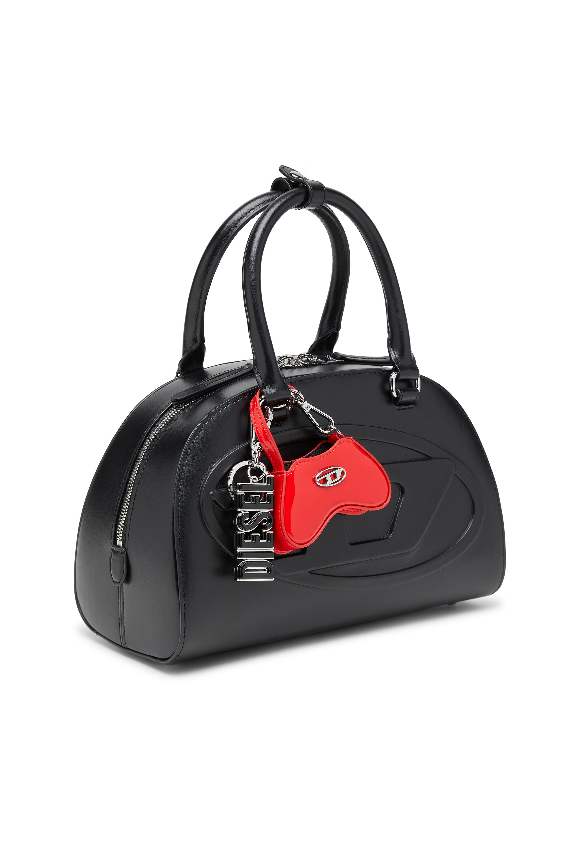 Women's 1DR Dome-Leather Small bowling bag | Black | Diesel