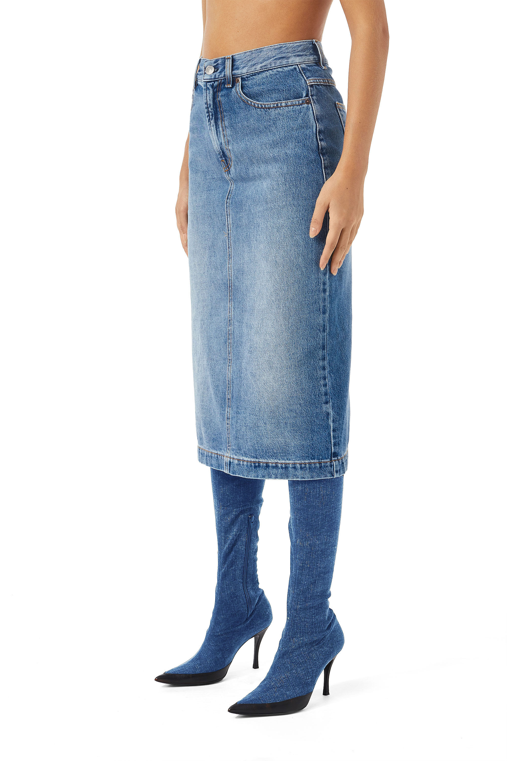 Diesel - DE-RONNY PENCIL SKIRT, Medium blue - Image 5