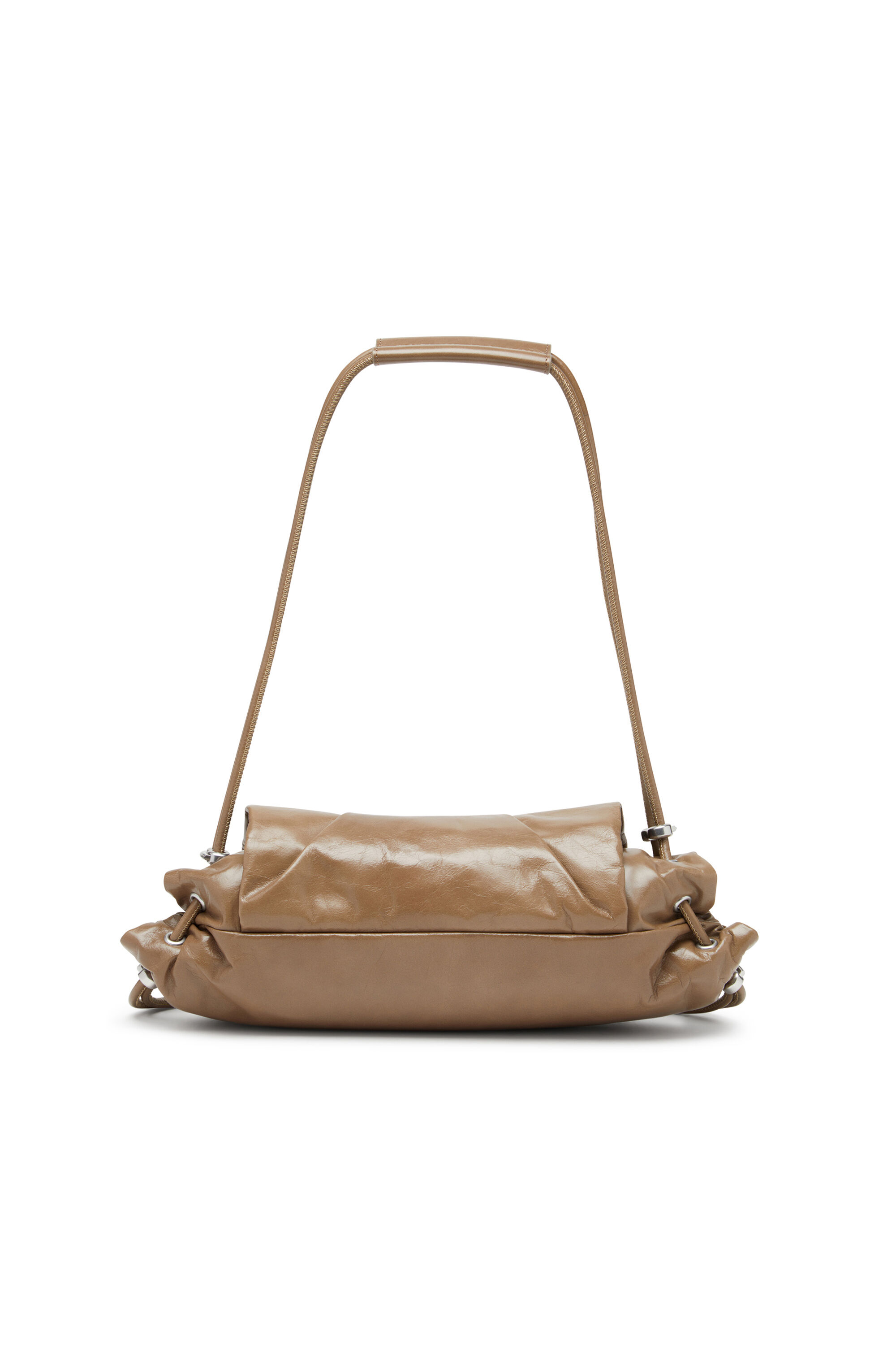 Diesel - SCRUNCH-D SHOULDER S, Woman's Scrunch-D S-Shoulder bag in scrunched leather in Brown - 3