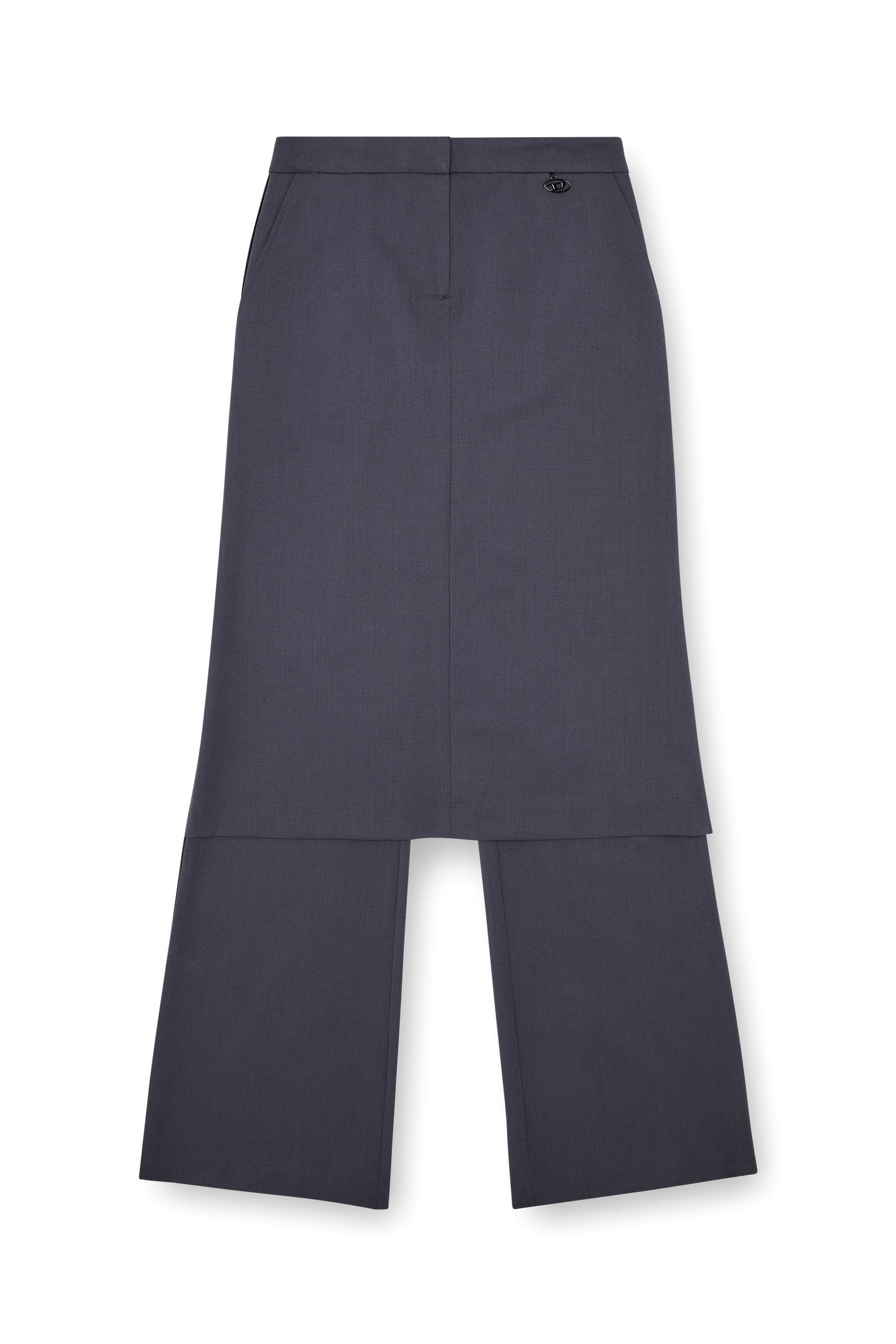 Diesel - P-EARL, Woman Hybrid skirt-pants in wool blend in Grey - Image 2