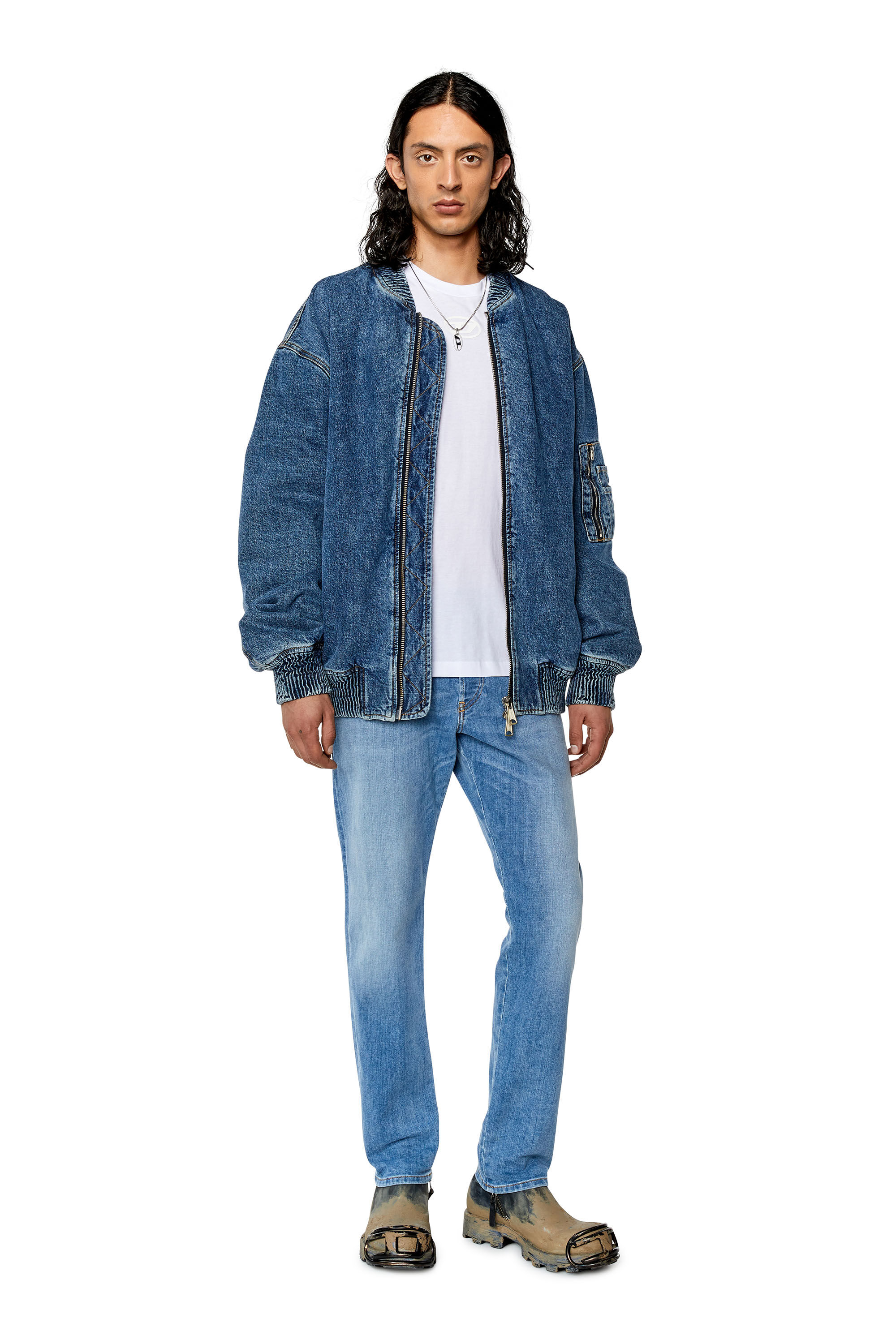 Diesel - Tapered Jeans D-Yennox 09F77, Light Blue - Image 1