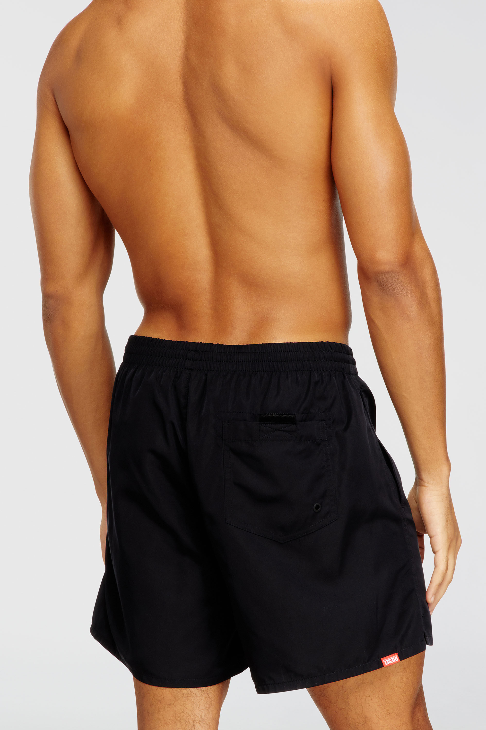 Diesel - SOCCER-41-D-CORE, Man's Swim shorts with oversized logo print in Black - 3