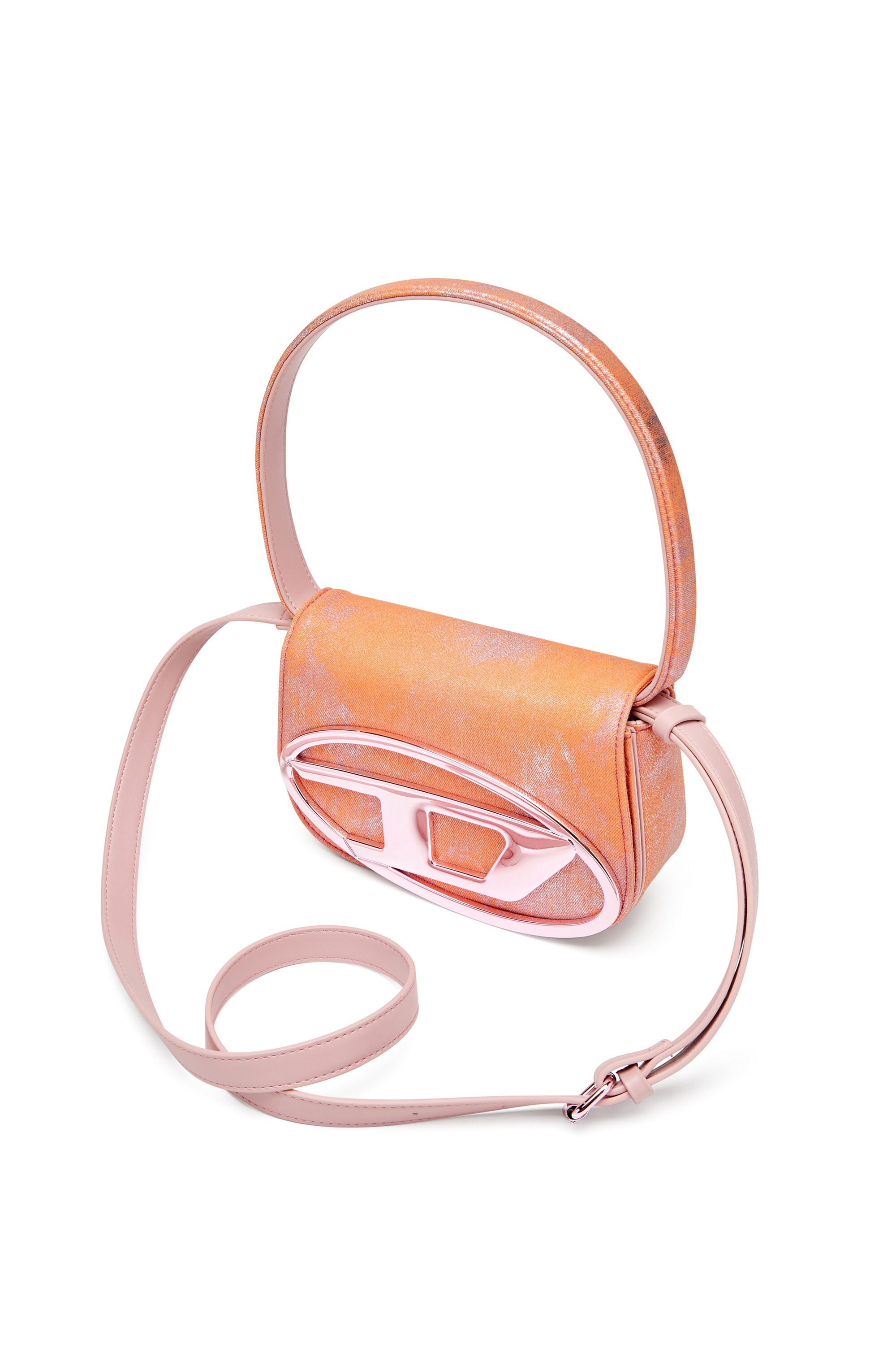 Diesel - 1DR, Woman's 1DR-Iconic shoulder bag in pop colour denim in Pink - 2