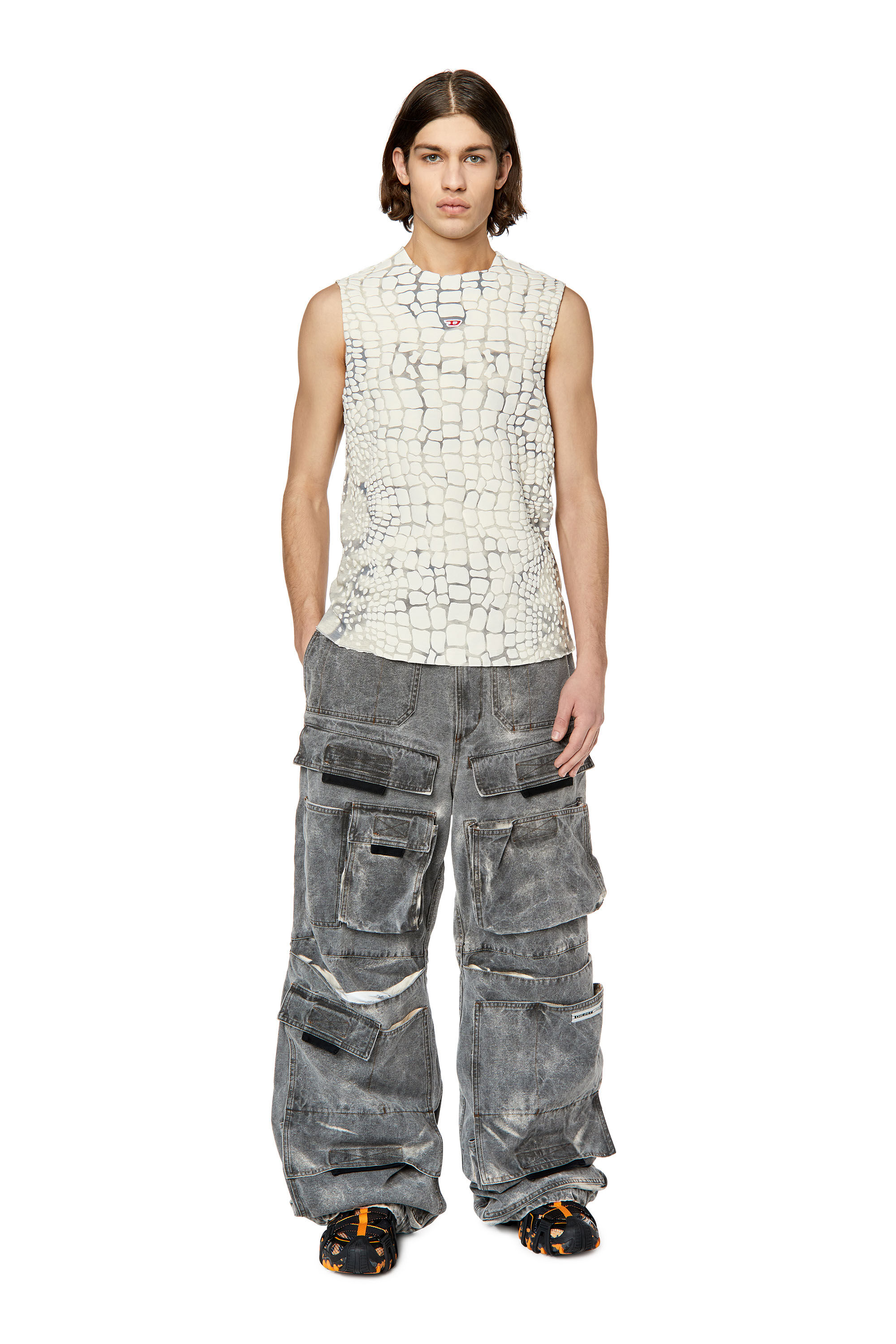 Diesel - T-WALLY, Grey/White - Image 1