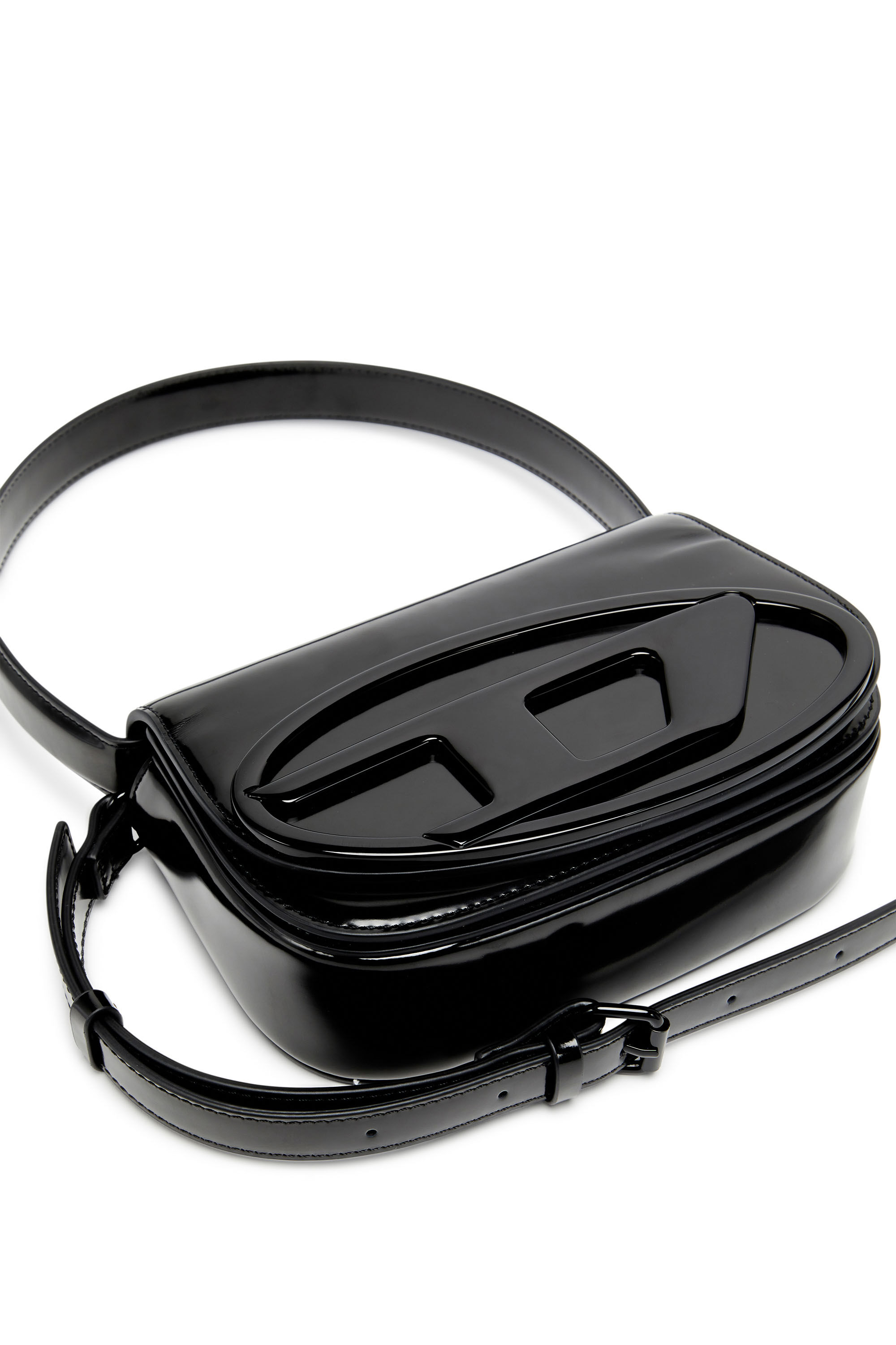 ショルダーバッグ・ポシェット 1DR LEATHER SHOULDER BAG Women's 1DR-Iconic shoulder bag in mirrored leather | Black