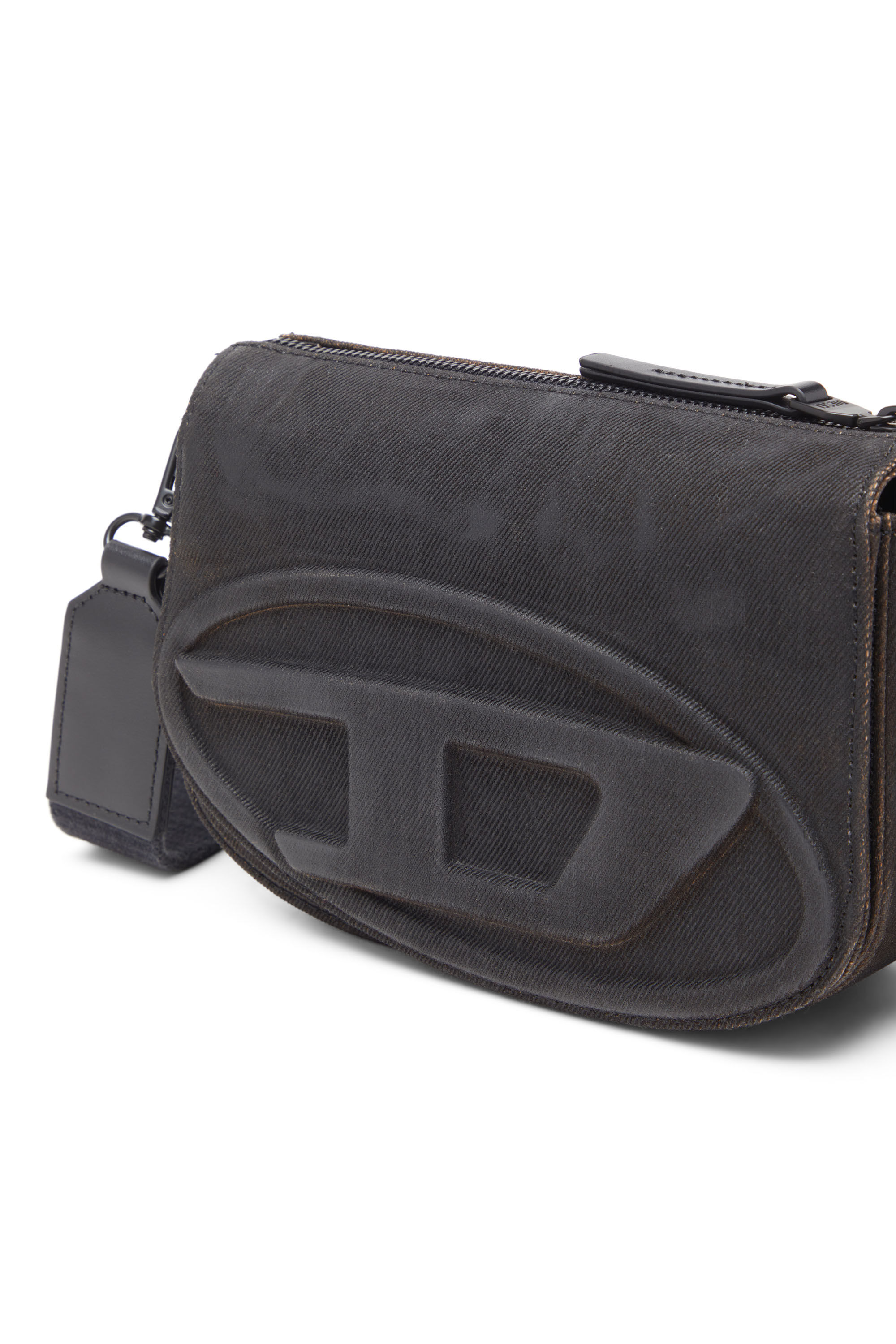 DIESEL｜ (X10223 P8079 T8013) Men's 1DR-Camera bag in flocked denim | Black | Diesel