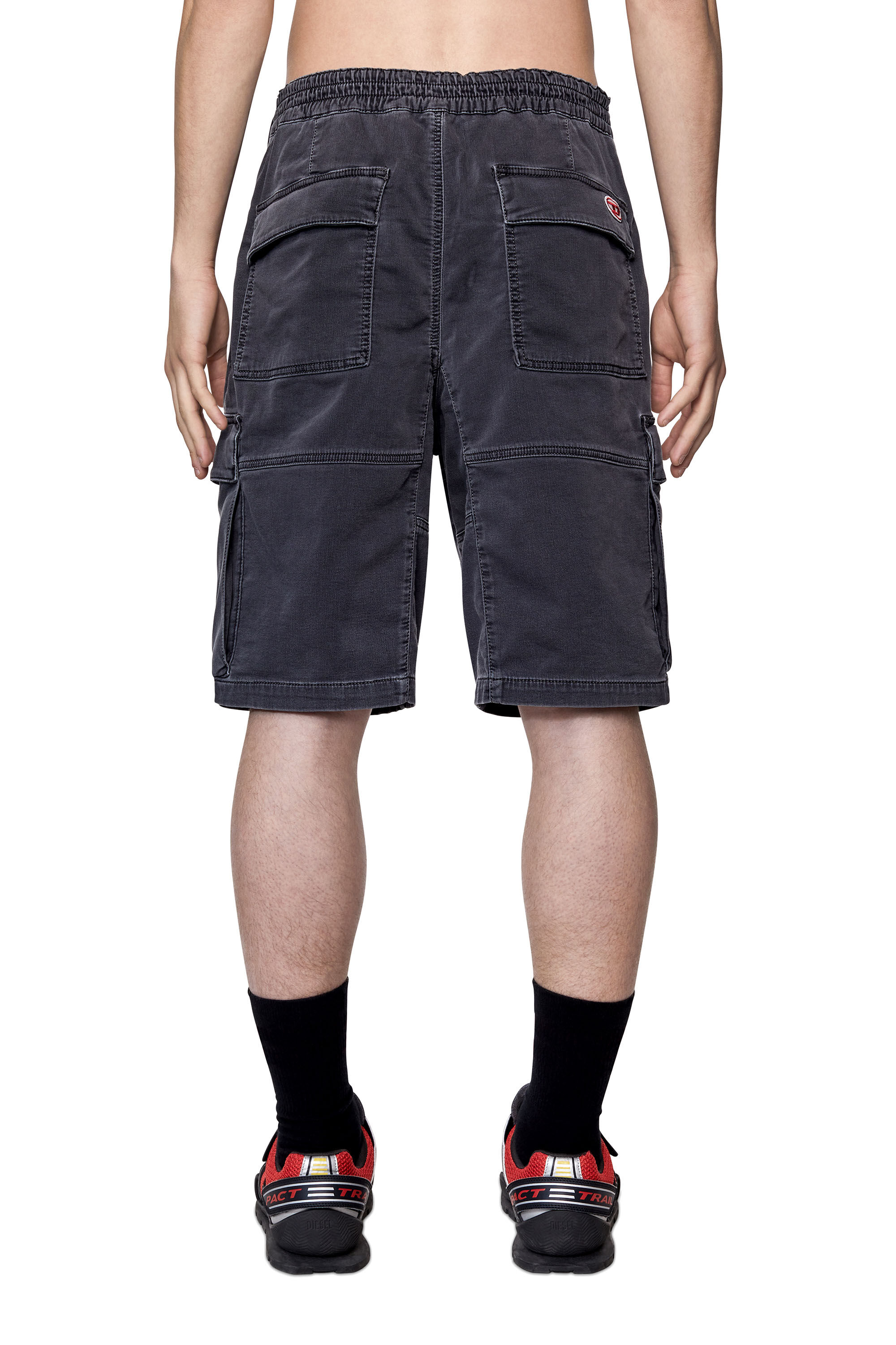 Diesel - D-KROOLEY JOGGJEANS CARGO SHORTS, Man's Cargo shorts in JoggJeans® in Black/Dark grey - 4