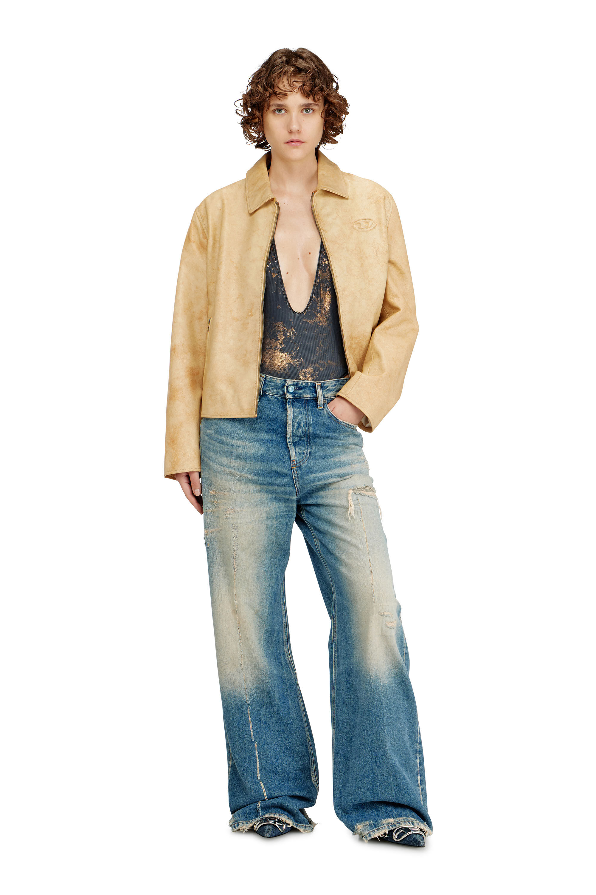 Diesel - AUDREY-UTLT, Woman's Swimsuit with metallic finish in Grey - 5